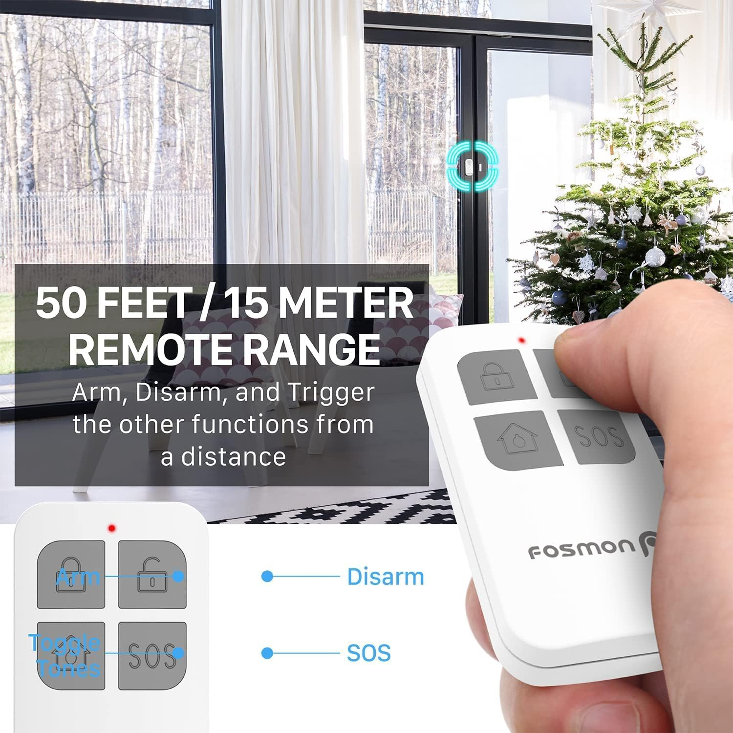 Anti Theft Burglar Alarm with Remote, Wireless Window and Door Open Entry Alert Magnetic Contact Sensor Battery Operated Loud 130Db Siren for Home Security, Business, Kids Safety, Pool Entrance image number 4