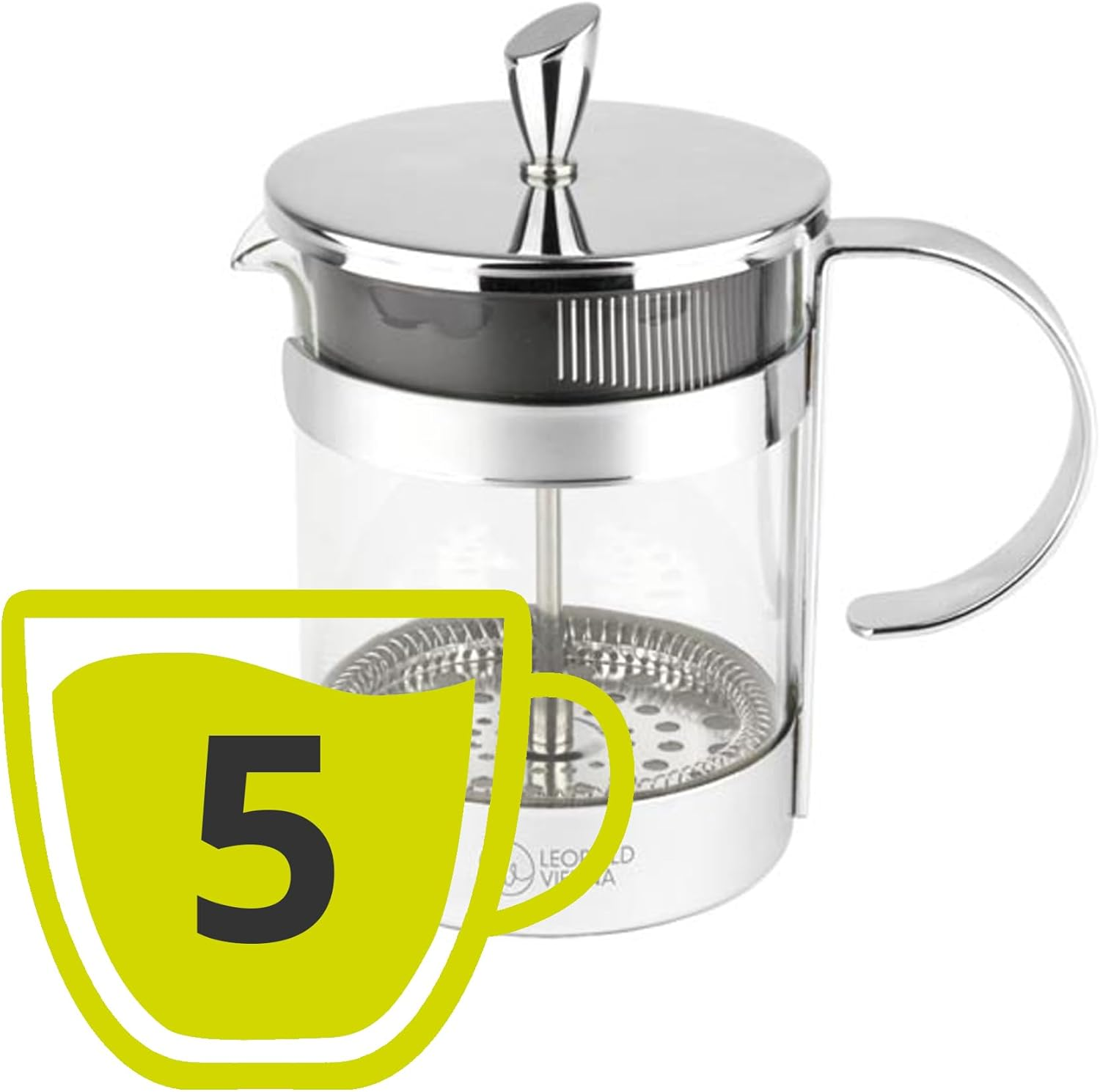 Leopold Vienna Coffee Maker Luxe 600Ml, Steel, Silver, 10.5 X 16.9 X 16.5 Cm image number 4