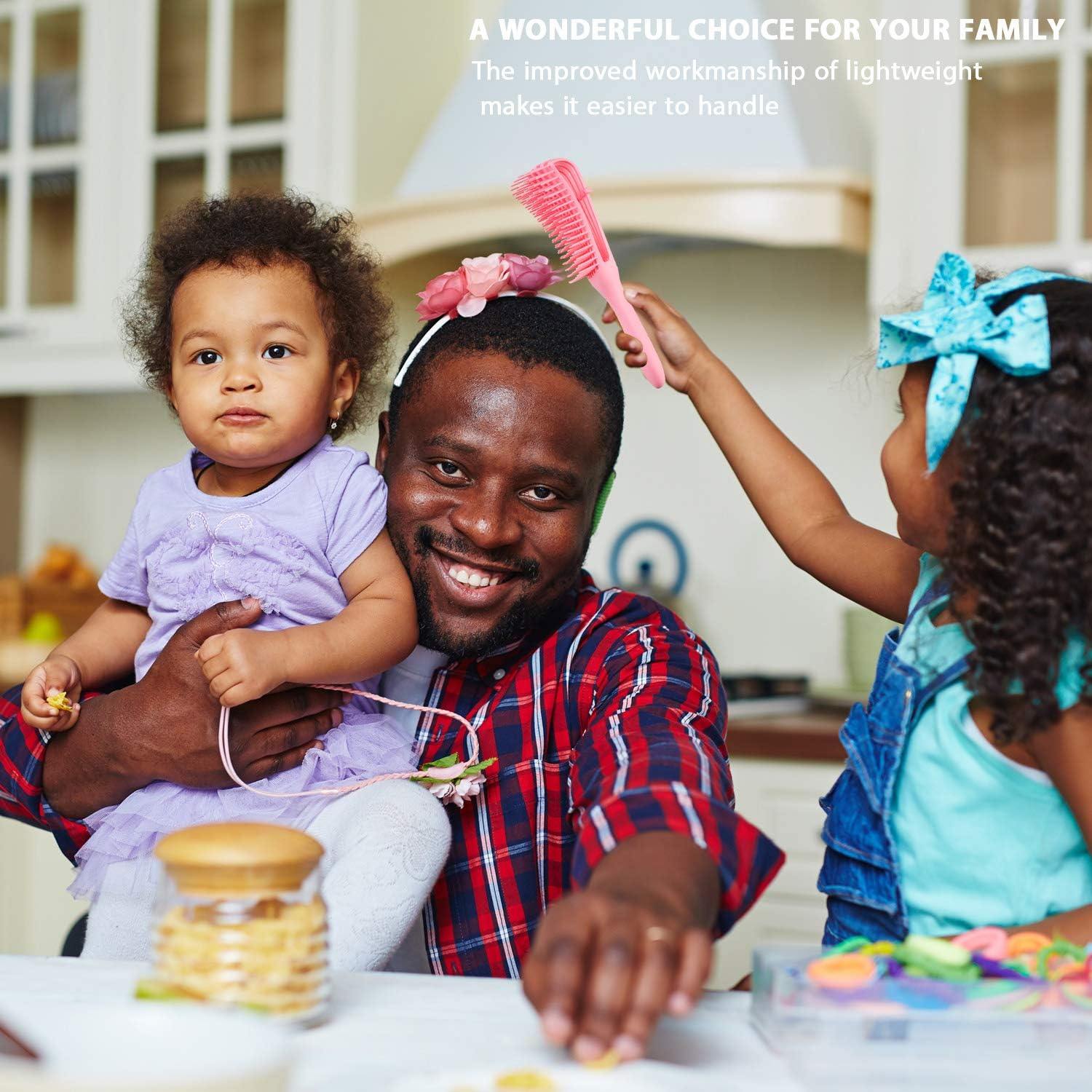 2 Pieces Detangling Brush for Afro America/African Hair Textured 3A to 4C Kinky Wavy/Curly/Coily/Wet/Dry/Oil/Thick/Long Hair, Knots Detangler Easy to Clean (Pink, Green) image number 1