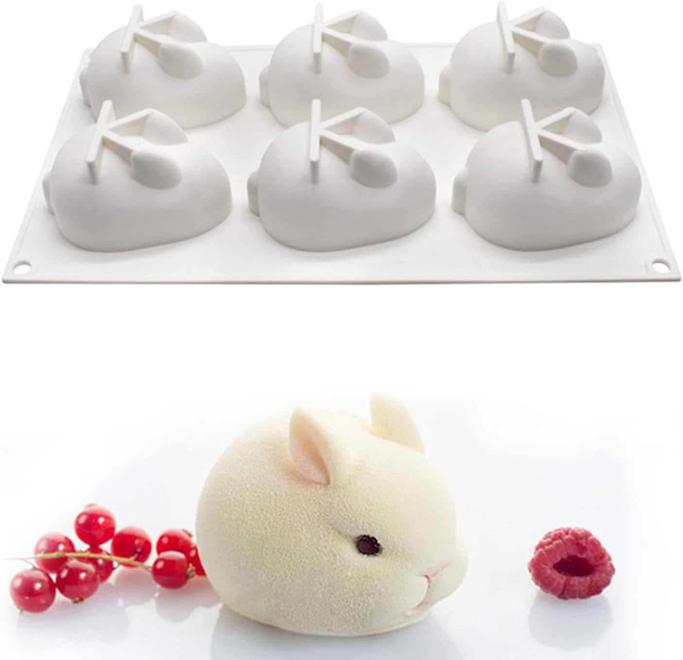 3D Easter Bunny Silicone Molds Rabbit Chocolate Mold - Mousse Cake Mold French Dessert Baking Pan Cupcake Pastry Jelly Ice Cream Candy Butter Fondant Pan DIY Shape Decorating Bakeware Trays Plaster image number 6