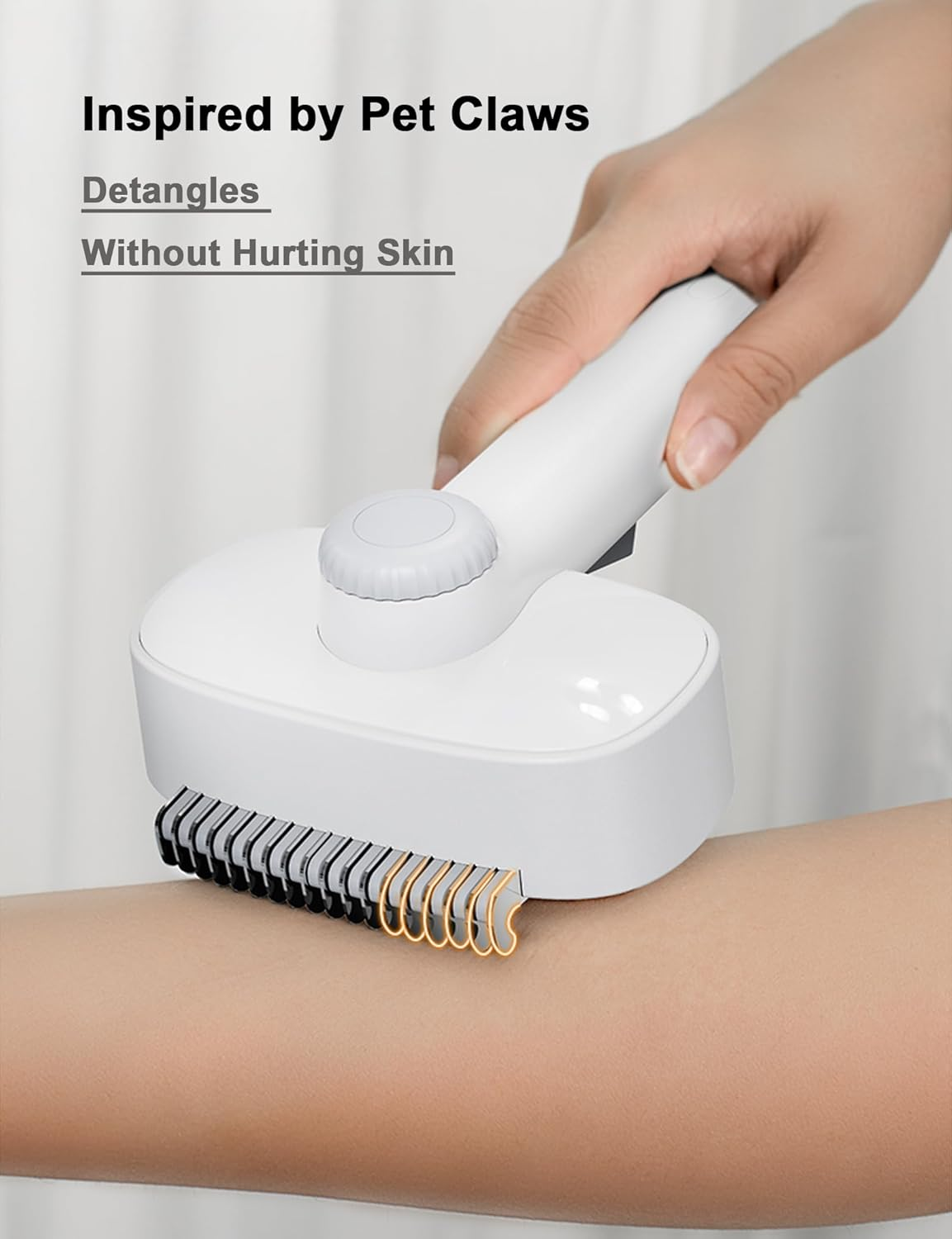 Adjustable Pet Grooming Brush for Cats and Dogs &ndash; Self-Cleaning Slicker Comb, No Hair Clogging, One-Click Fur Removal, Gentle Dematting & Undercoat Care for Long & Short Hair image number 3