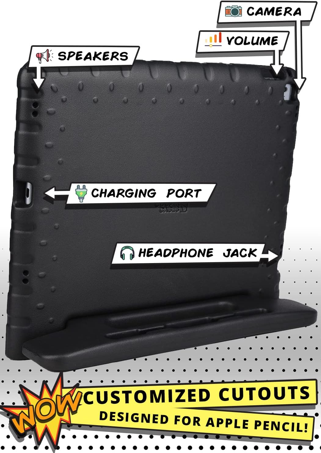 Official Cooper Dynamo Case for Ipad Air 1/ Ipad Air 2 Case for Kids, Ipad 6Th/ Ipad 5Th Generation Case for Kids, Ipad Pro 9.7 | Rugged Foam, Magic Handle, Stand, Pencil Holder, Eco-Mailer image number 1