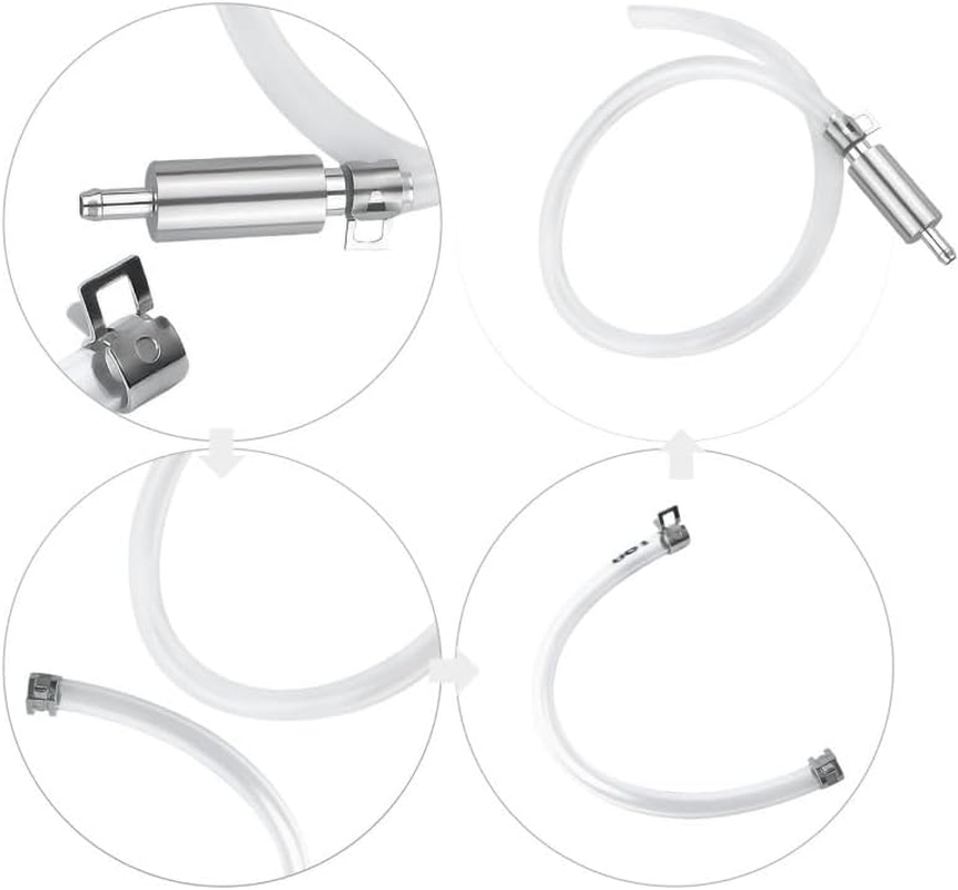 XINYUICEAN 1Pcs Brake Bleeder Hose, Motorcycle Brake Bleeder Kit with Nozzle Cap & Clamp, One Way Check Valve Tube Bleeding Tools for Hydraulic System Bleeding, Car Clutch Fluid Replacement Hose image number 2