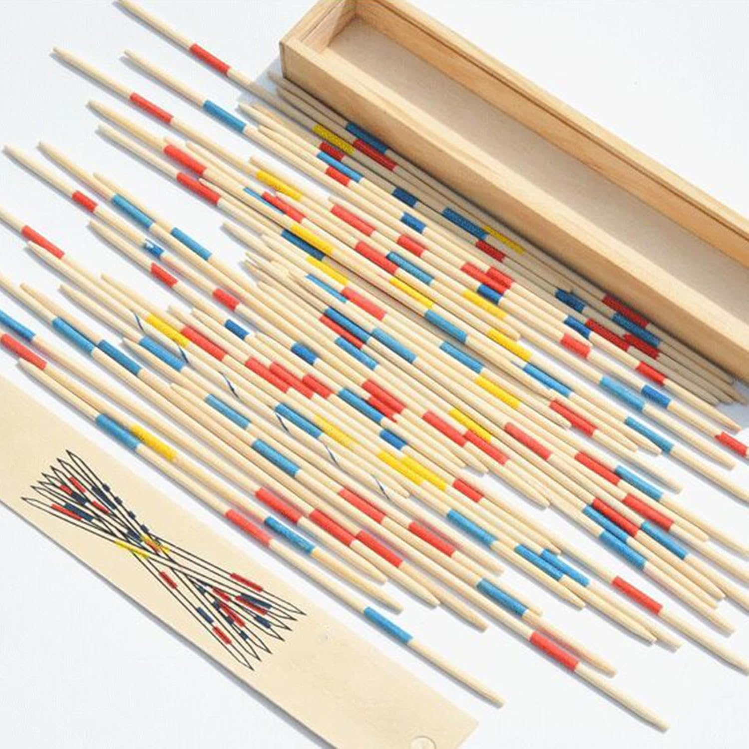 Traditional Wooden Sticks, Traditional Mikado Game, Pick-Up Sticks in a Box with Instructions, Classic Wooden Game of Yesterday in Wooden Boxes with Lids, Jumbo Pick-Up Sticks, Classic Wooden Spi image number 6