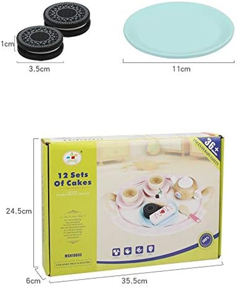 Durable Wooden Kids Pretend Play Food Toy Cooking Tea Set Childrens Tea Party Fun Tea Cups Saucers image number 5