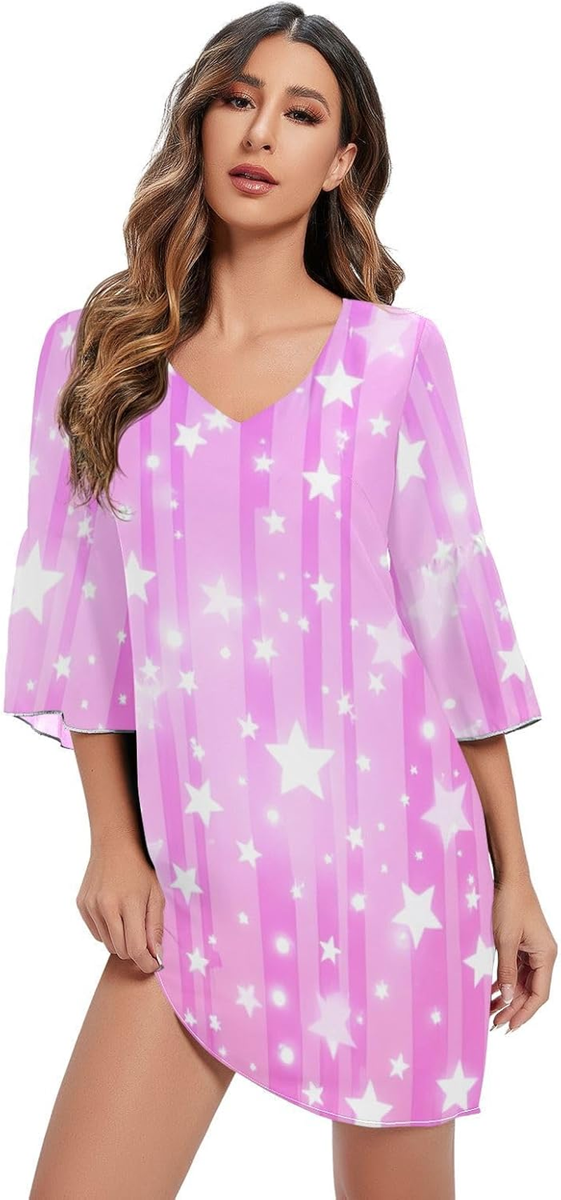 Stars Pastel Western a Line Dress Printed Maternity Dress Party S-XXL