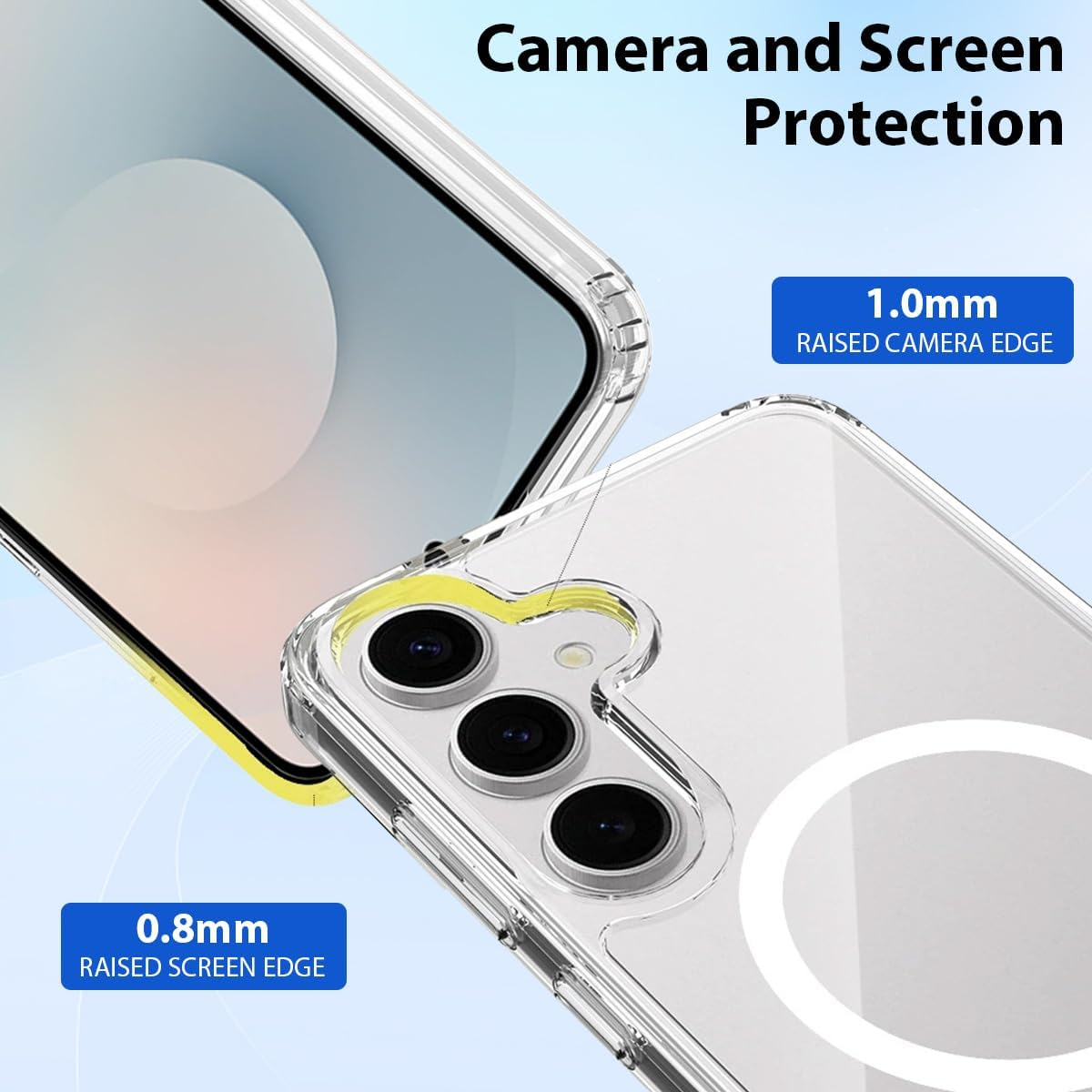 T Tersely Clear Case for Samsung Galaxy S25 FE 5G 2025, Magnetic Cover Compatible with Magsafe, Hard Back Slim Shockproof Bumper, Support Wireless Charging image number 4