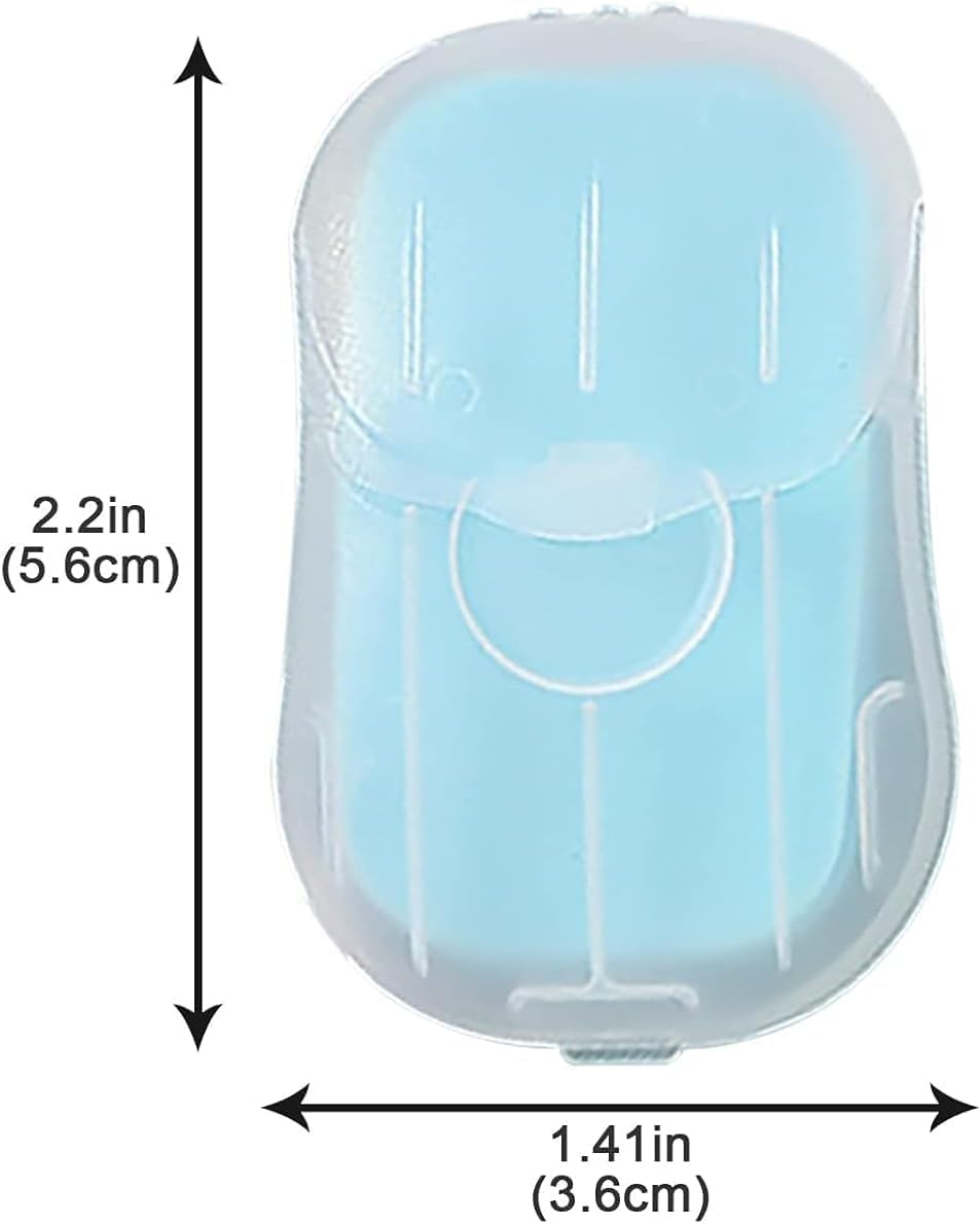 6 Box Blue Portable Soap Sheets, Mini Portable Travel Soap Paper Sheets Disposable Water Soluble Hand Washing Bath Scented Paper Soap Camping Soap and Shampoo for Outdoor, Camping Hiking image number 5