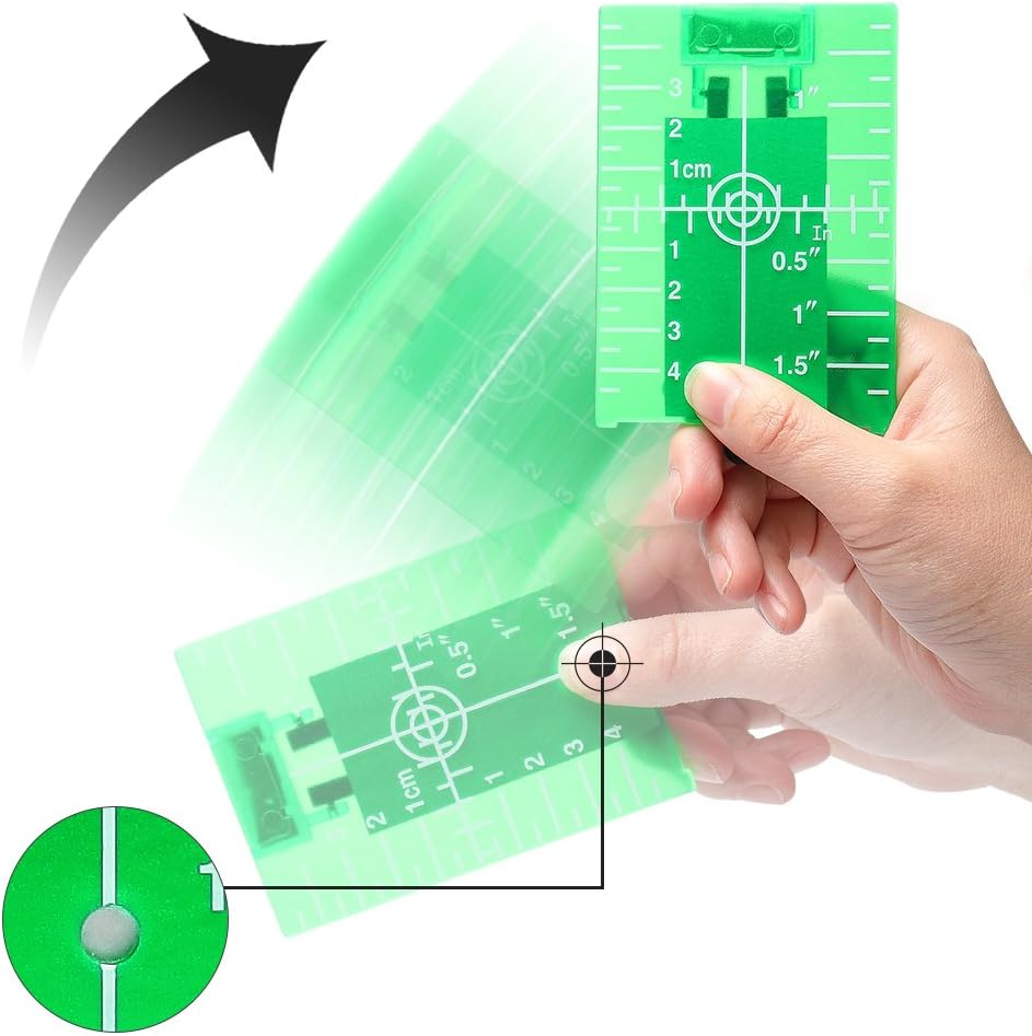 Huepar Tp01G-Magnetic Floor Laser Target Plate Card with Stand for Green Beam Applications Enhancing the Visibility of Green Laser Lines or Points 1.3 Times