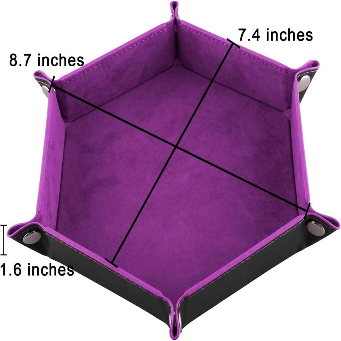 4 Pieces Dice Tray Set, Foldable Dice Rolling Tray PU Leather Dice Holder Dice Tray, Non-Scratch Dice Organizer Case for Dice Games like RPG, DND and Other Table Games