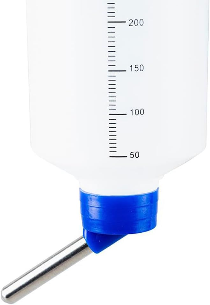 Leona Co 600Ml Hanging Water Dispenser for Birds, Durable Plastic Pet Feeding Bottle with Metal Spout, Transparent Design for Water Level Monitoring | Mess-Free for Small Animals (Clear, 2) image number 6