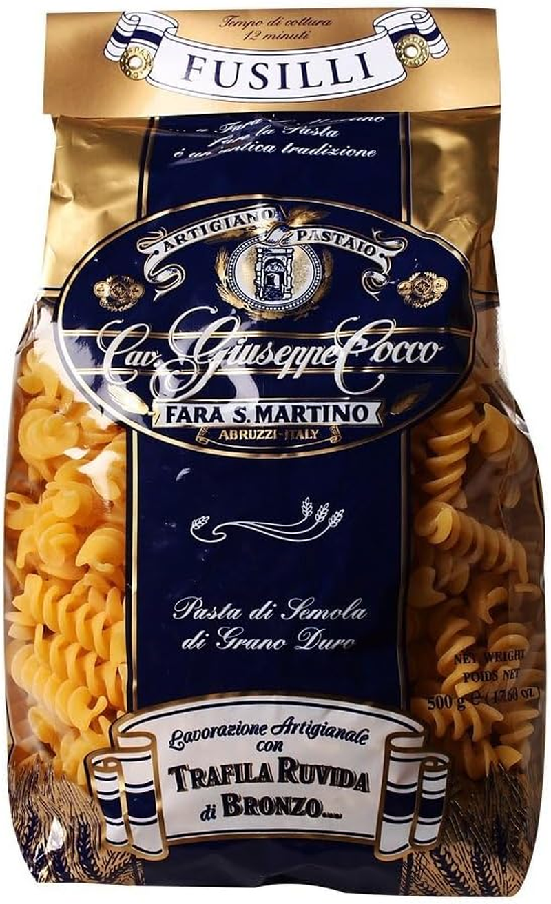 Giuseppe Cocco N&deg; 43 Fusilli Pasta. Made in Italy from Durum Wheat Semolina with Traditional Drying Methods - 500G