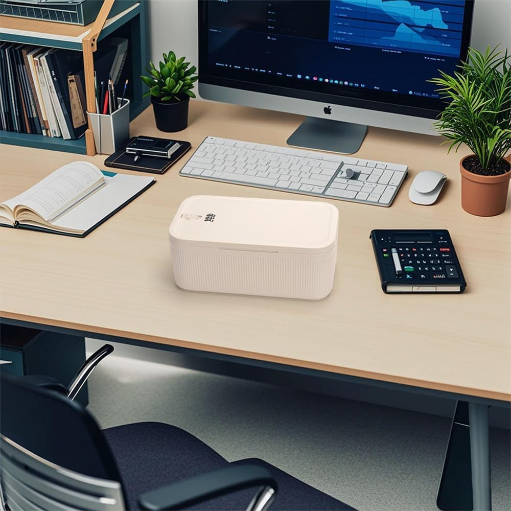 Lockable Storage Box,Medicine Safe Case Container,Refrigerator Lockbox for Personal Private Items,Medicines,Food,Snacks,Locking Cell Phone Smart Device Jail,Small Lock Box for Office,Home (Cream) image number 4