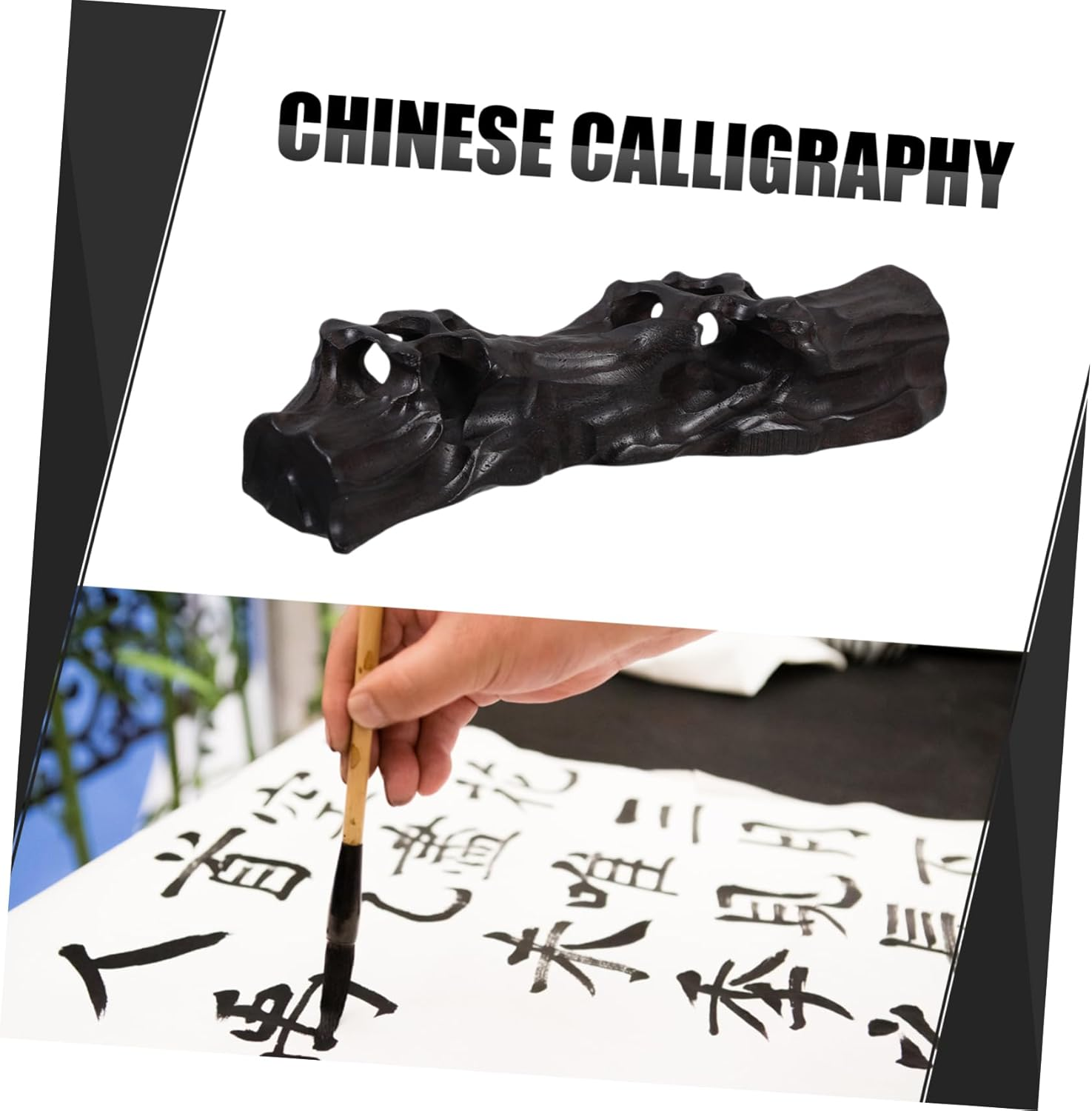 HOUDERCO Artistic Root Carving Brush Holder Calligraphy Pen Stand Pen Storage Stand Office Accessories