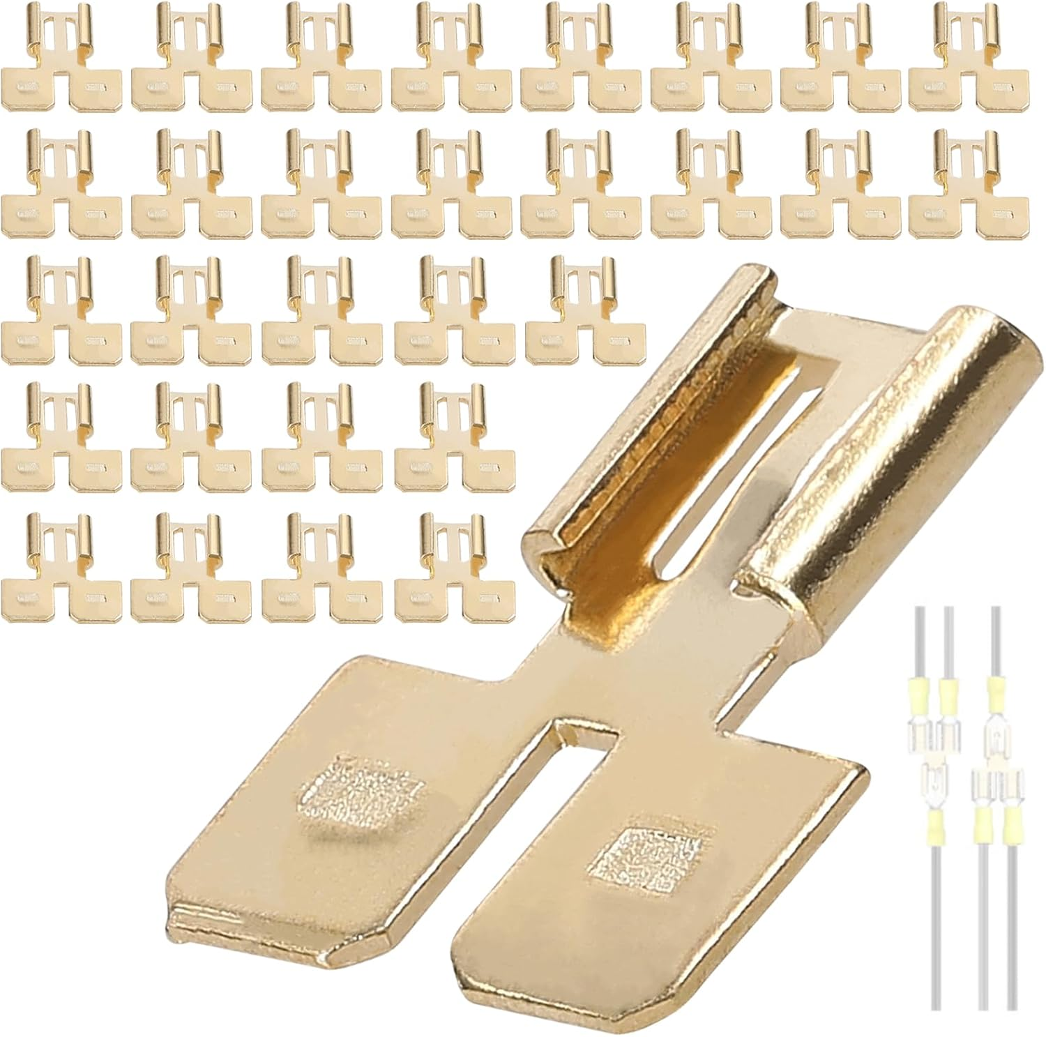Spade Connectors Set Quick Disconnect Electrical Way Terminal Adapters Kit Brass Terminal Connector 8Pcs