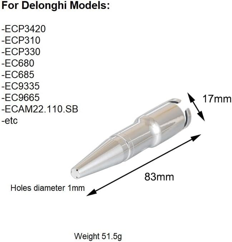 Steam Nozzle Tip for Delonghi Stilosa EC260, Replacement Steam Wand Tip for Delonghi Steamer Upgrade - 3 Hole image number 3