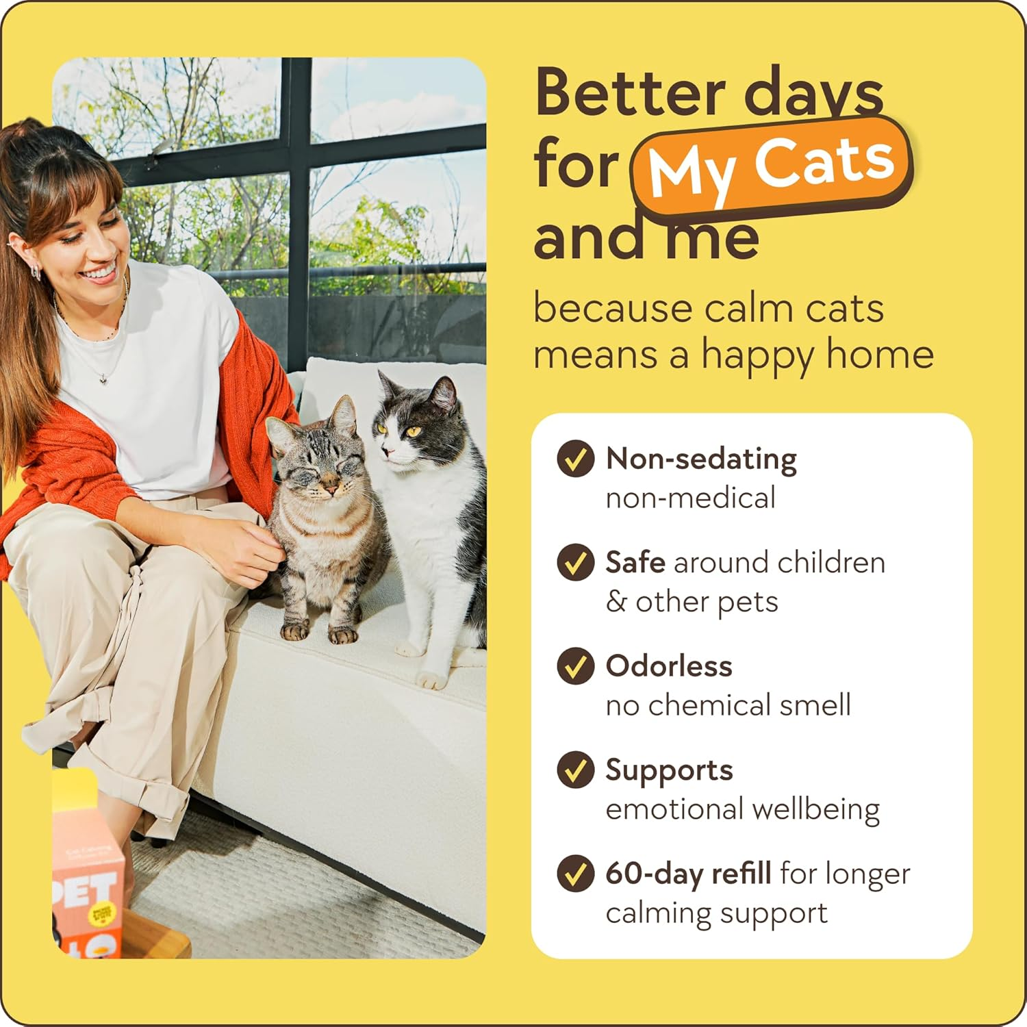 Cat Calming Diffuser 60 Day Starter-Kit, Advanced Cat Pheromones Calming Diffuser, Anti-Anxiety and Cat Pheromone Diffuser for Kittens and Cats image number 4