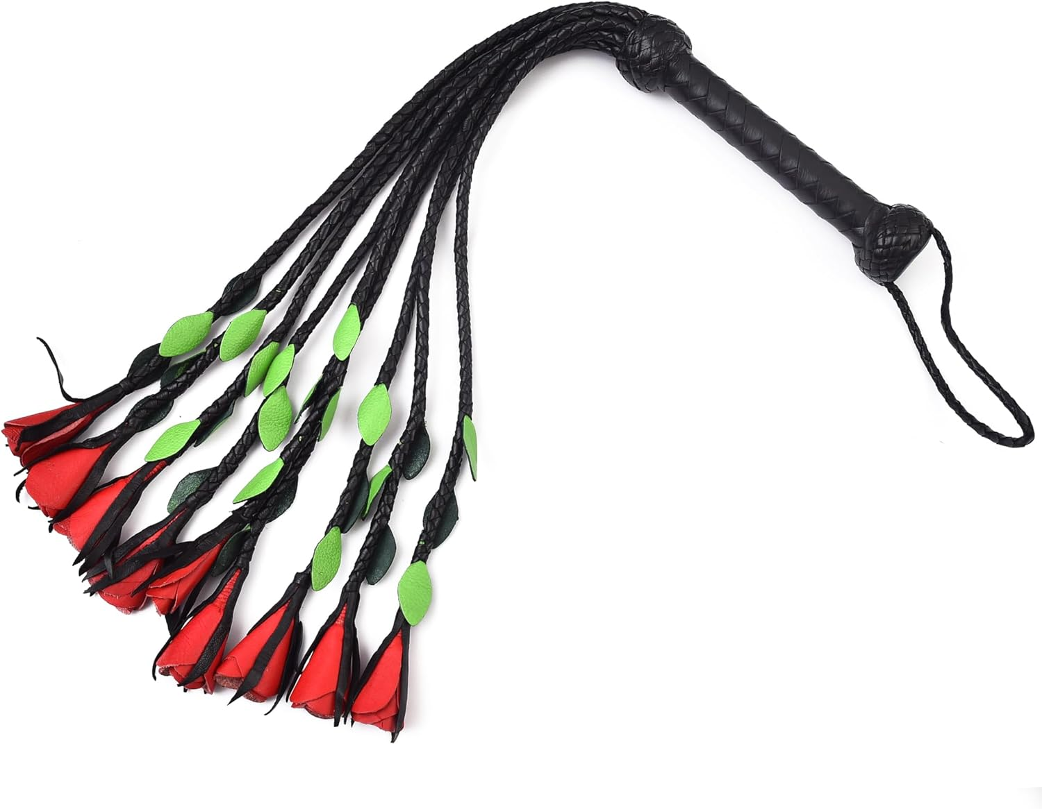 9 Decorated Falls Leather Horse Crop, Riding Leather Crop Whips with Hanging Loop, Leather Horse Crop Whip for Couples image number 6