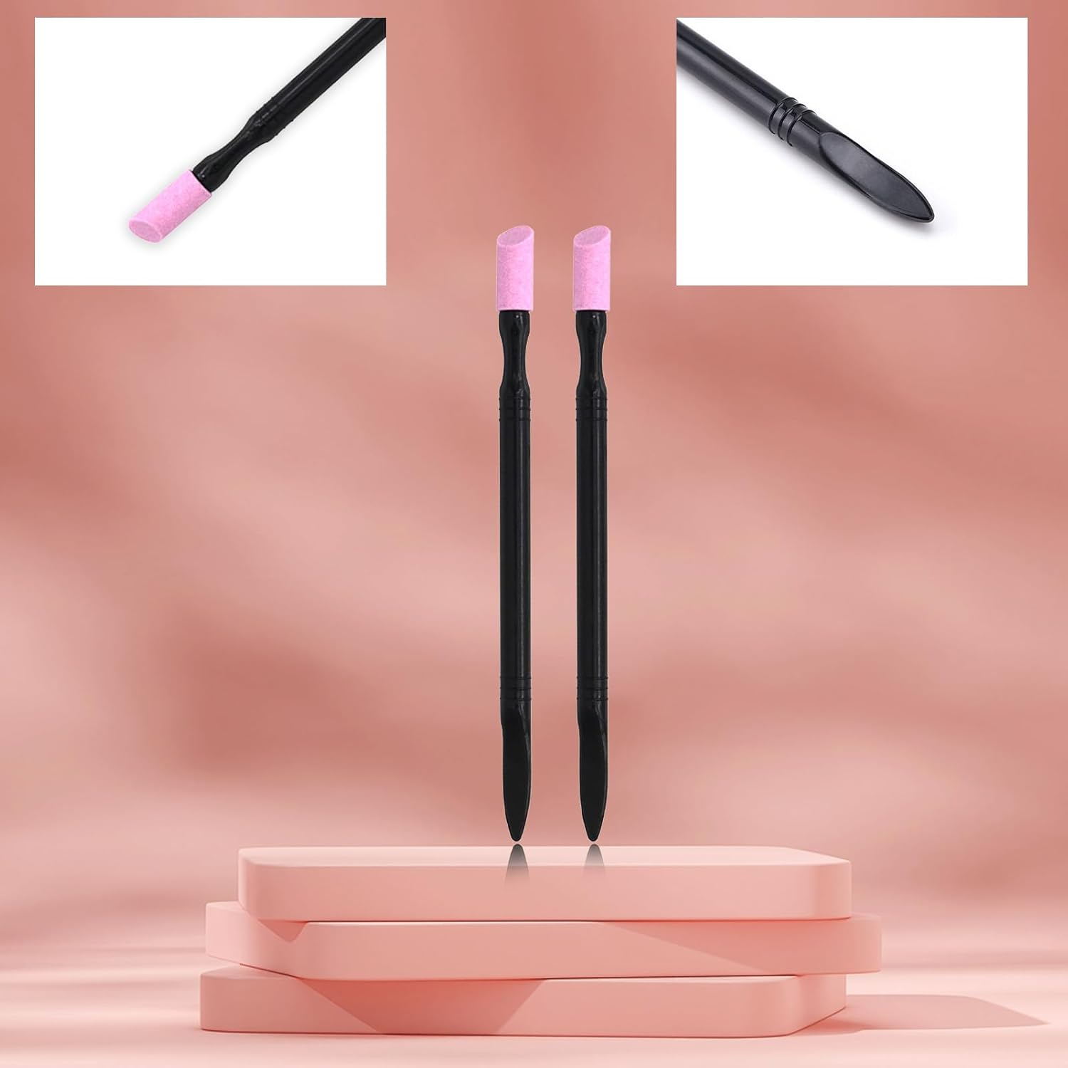 Bamyli Pack of 10 Cuticle Remover, Double Headed Nail Files, Cuticle Pusher Pens, Manicure Grinding Pens, Quartz Nail Care Set, Cuticle File Trimmer, for Nail Bed Cleaning and Care image number 4