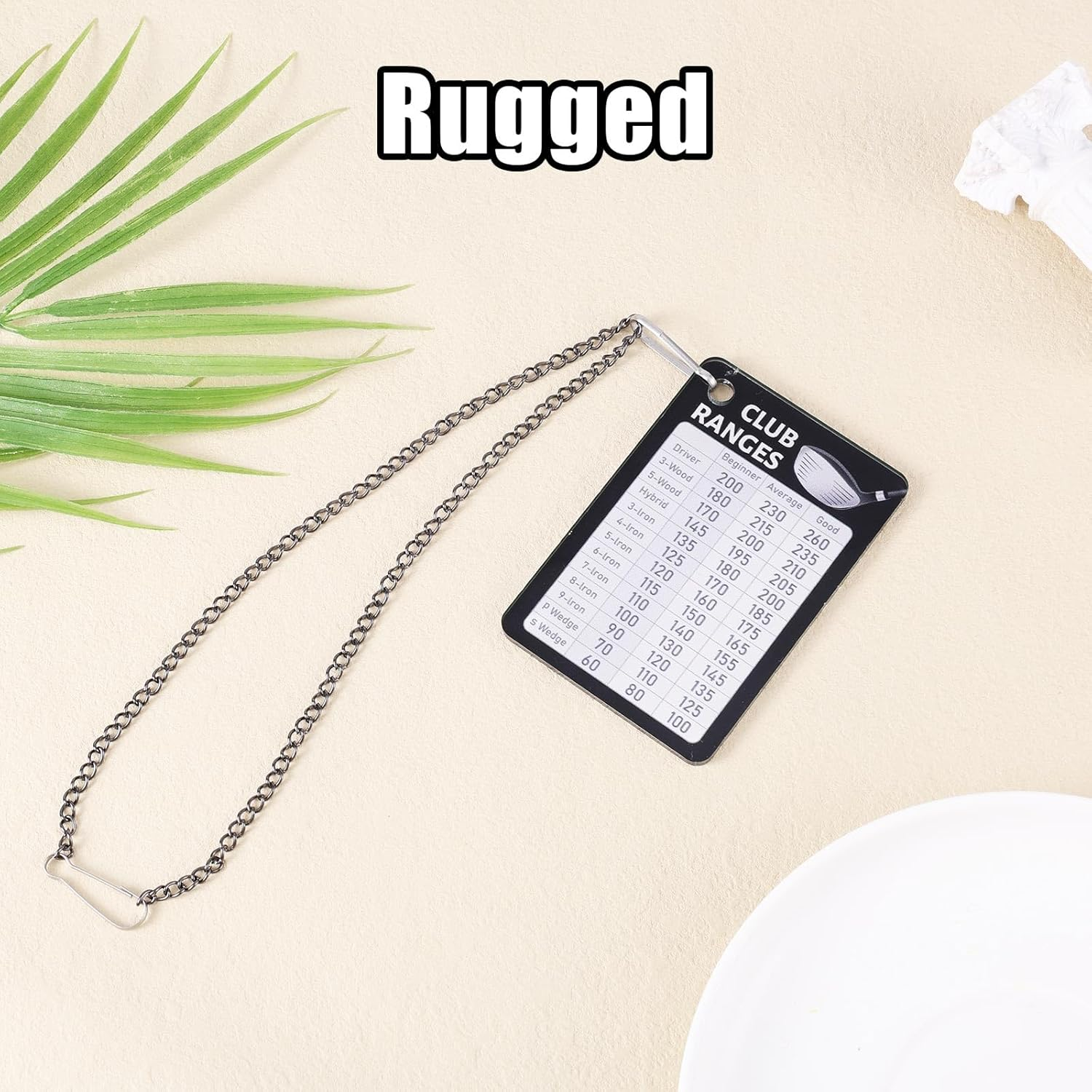 BOXOB Golf Club Range Chart Card, Black Golf Distance Map Golf Yardage Card Golf Range Chart Card Golf Club Rules Card Golf Club Bag Accessories Golf Essentials Accessories for Men