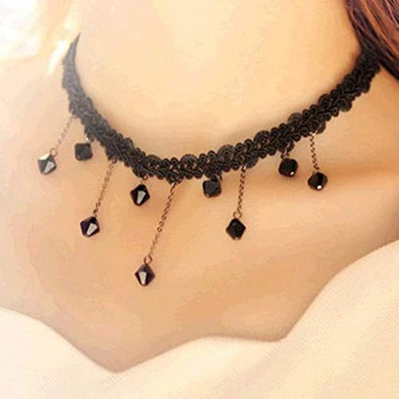 Masquerade Mask + Black Lace Choker Necklace for Women, Halloween Party Mardi Gras Mask Masquerade Costume Set image number 2