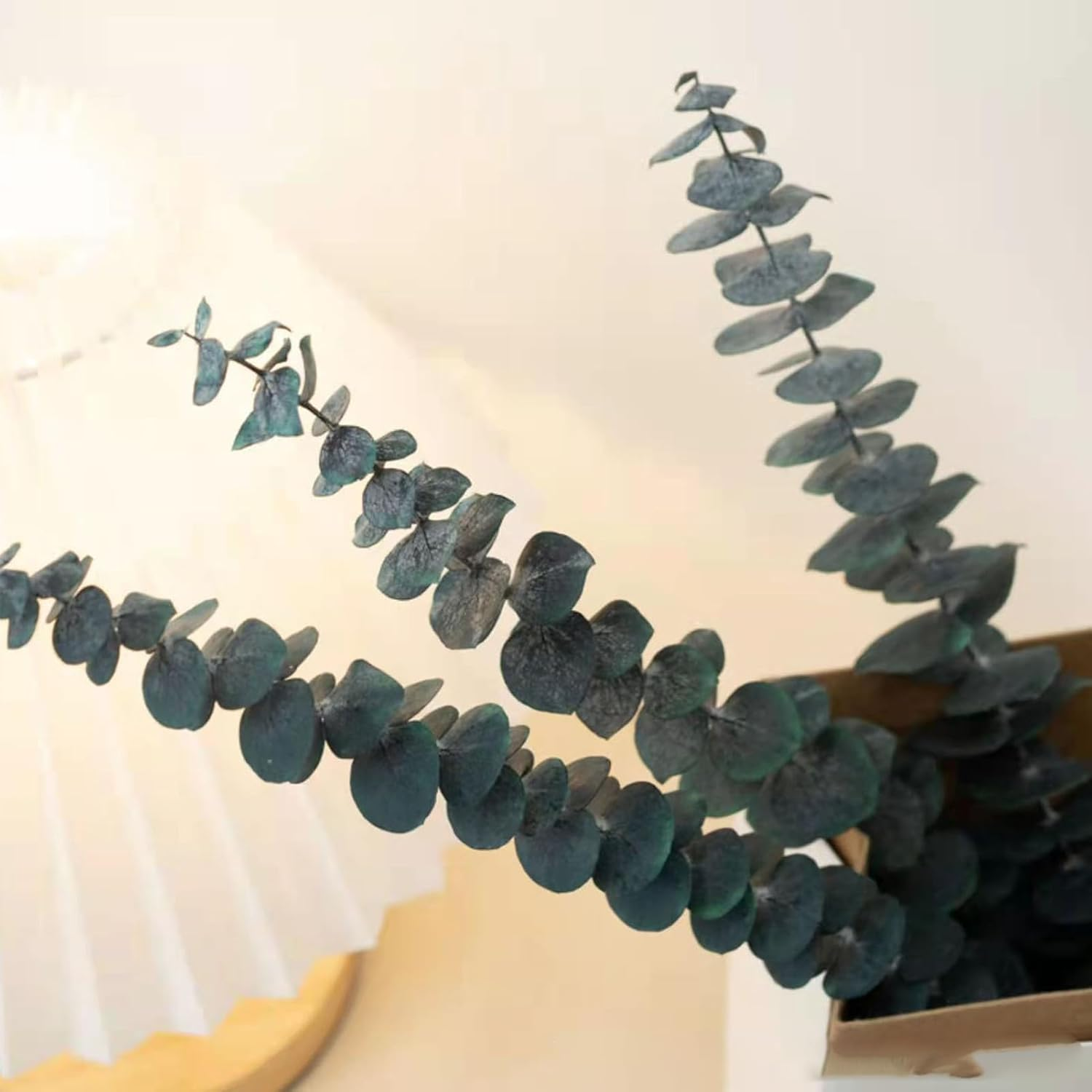 Dry Storage Large Packaging Eucalyptus Leaves - 30 PCS 16" True Leaf Branches - Dried for Shower Hanging, Flower Arrangement, Home Decor image number 2