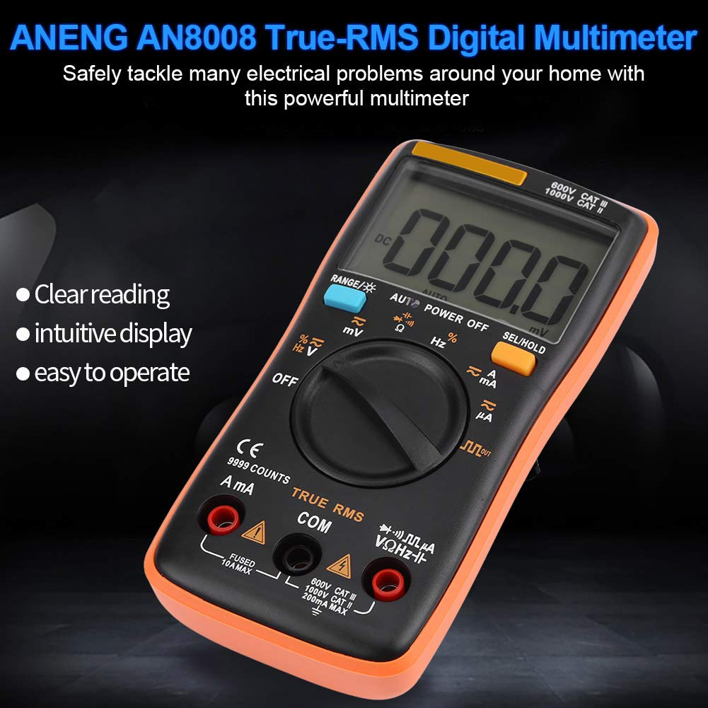 Automotive Digital Multimeter, AC DC Voltage Ammeter, Volt Ohm Meter for Electrical Test with Auto Power off Function image number 6
