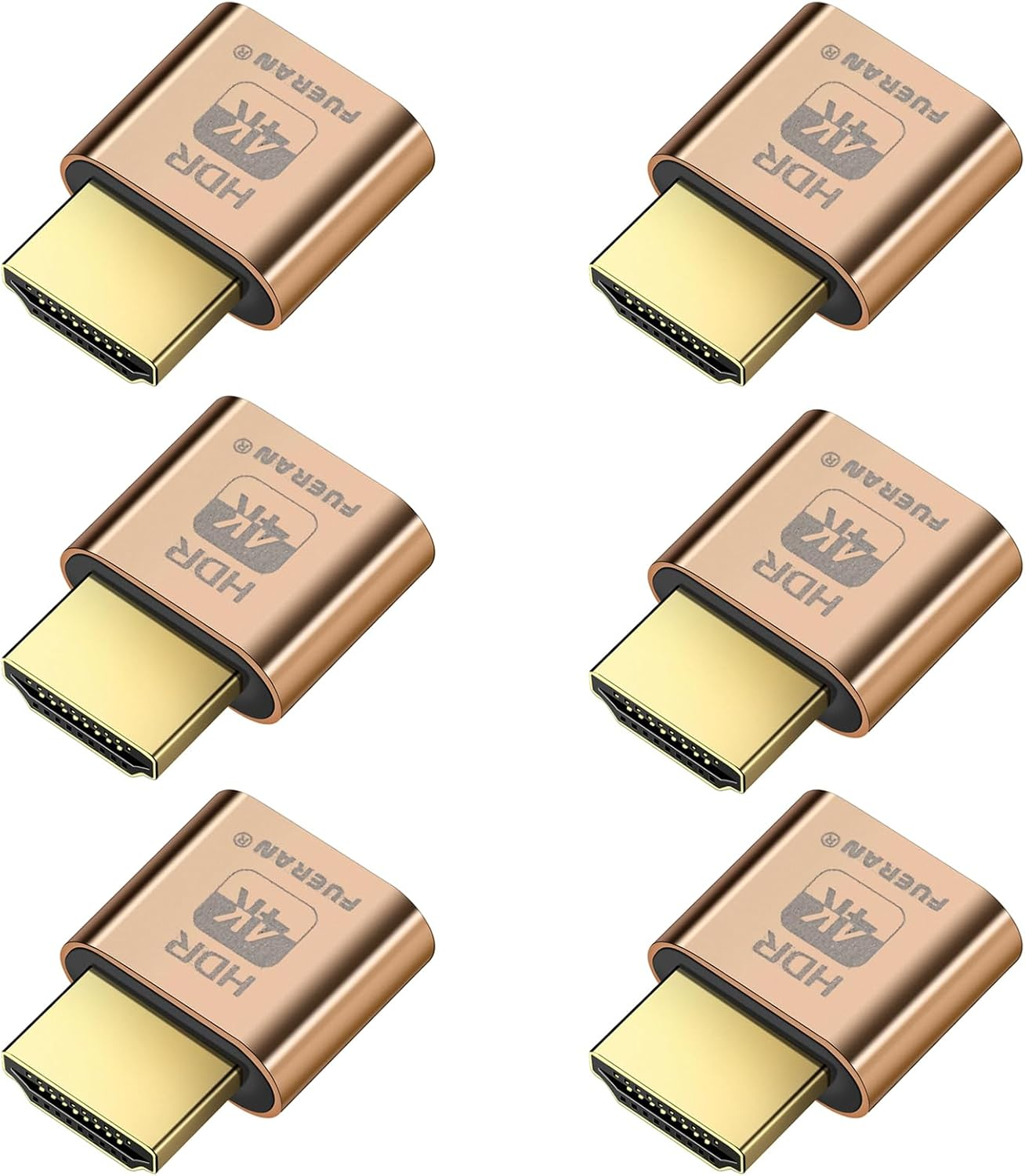 FUERAN 4K Dummy Plug，Virtual Monitor Display Emulator, Headless Display Adapter Supports up to 3840X2160@60-1080@120 Hdmi-Compatible Graphics Acceleration for Ethereum ETH ZEC BTC Mining (4K- HDR-6P) image number 1