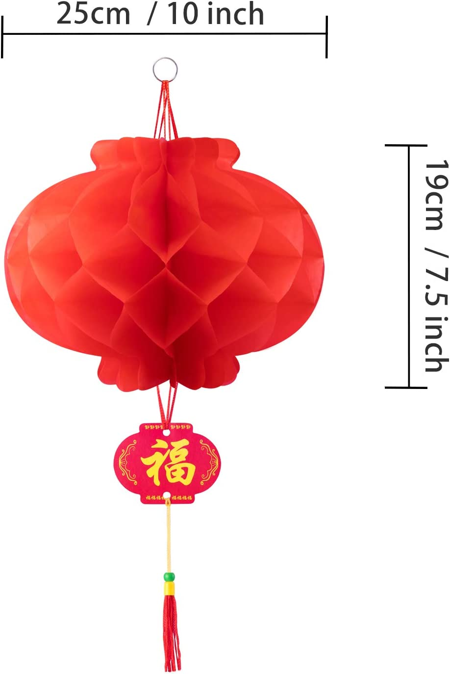 Favide 20 Pieces 10 Inch Chinese Red Paper Lanterns Festival Decorations for New Year, Spring Festival, Wedding and Restaurant image number 5