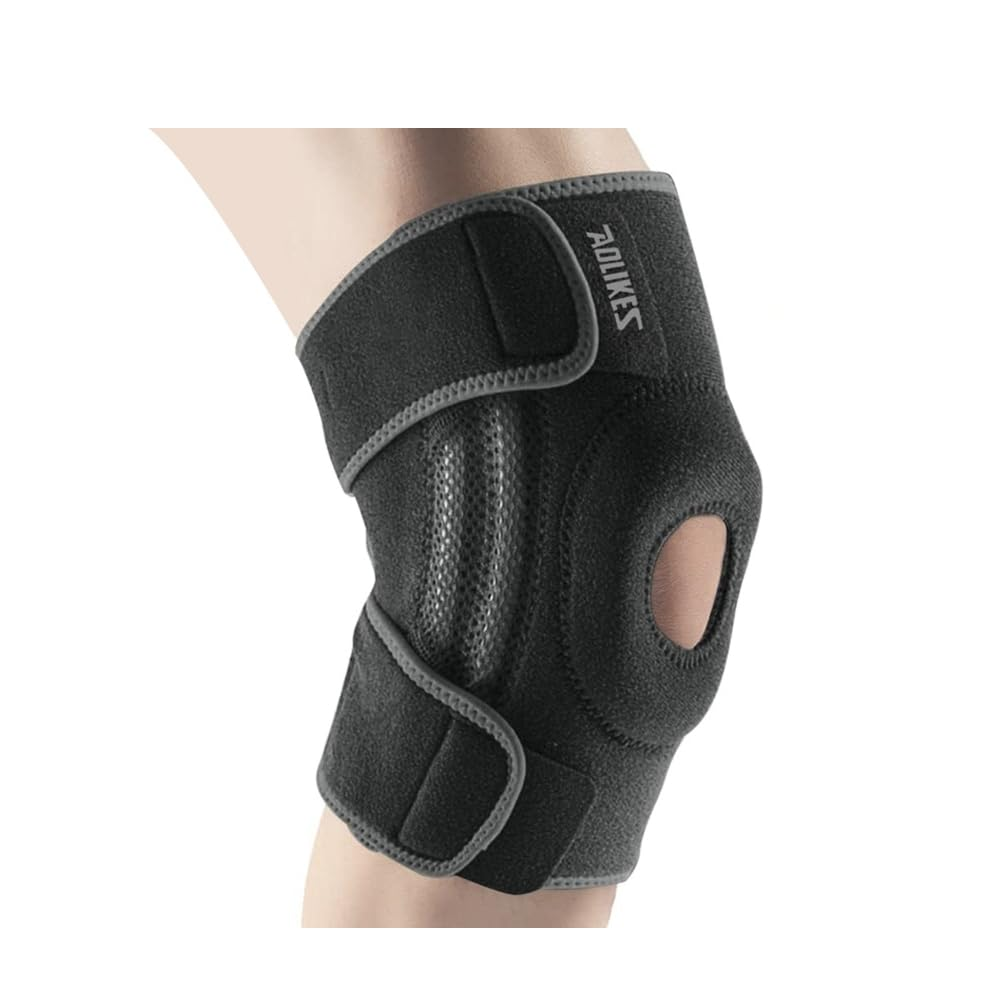 Knee Brace for Men Women with Side Stabilizers & Patella Gel Pads for Maximum Knee Pain Support and Fast Recovery for Pain Relief, Meniscus, Arthritis, ACL Support (Gray Black, X/XL)