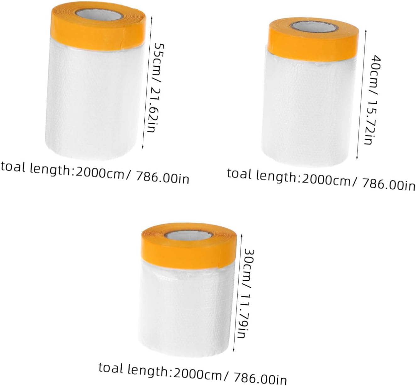 HOMSFOU 3 Rolls Dust Protective Film Adhesive Masking Paint Film Plastic Sheeting for Car Painting for Auto Body image number 5