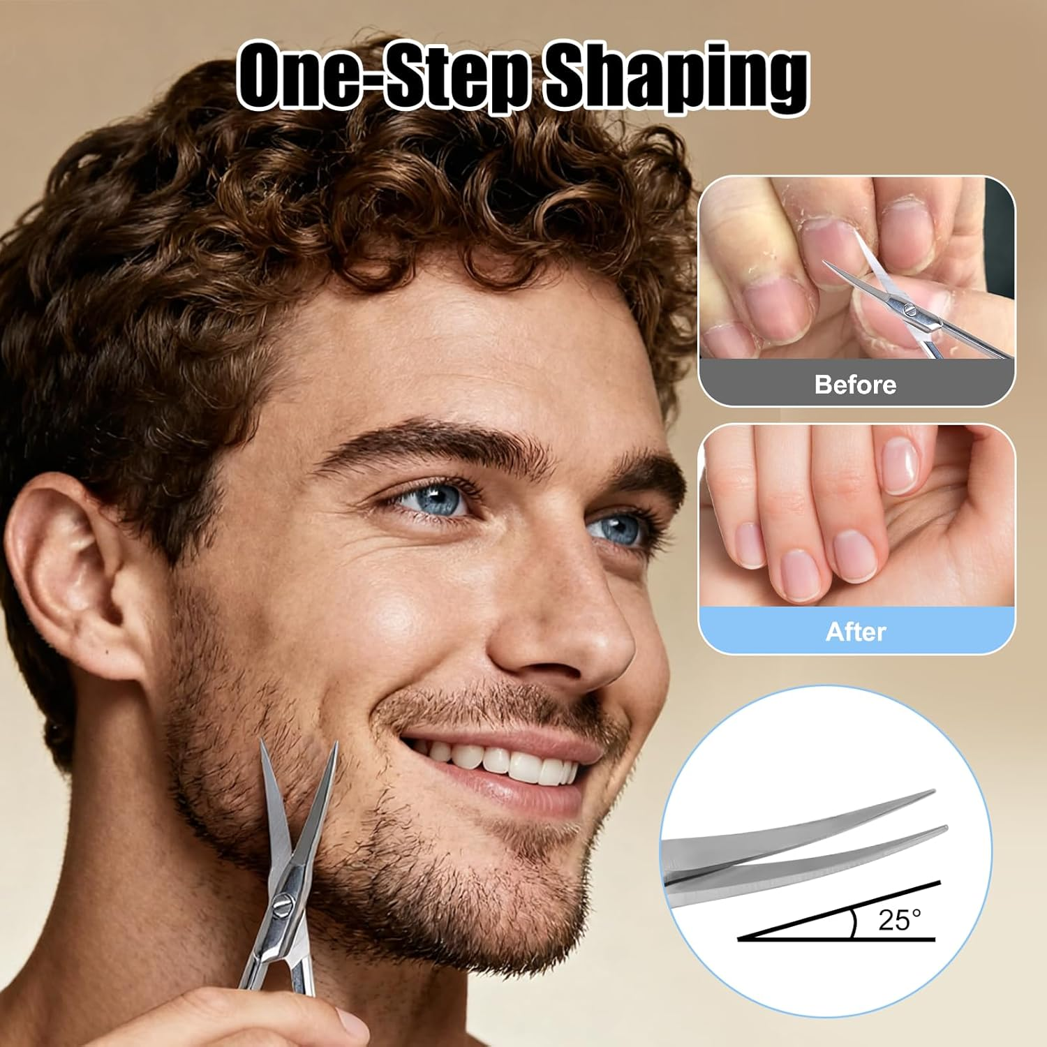 3 Pcs Manicure Scissors, Nail Scissors, Eyebrow Scissors Cuticle Stainless Steel Clippers Sharp Tip Nail Art Grooming Tools, Portable Beauty Nose Hair Cuticle Clippers image number 4