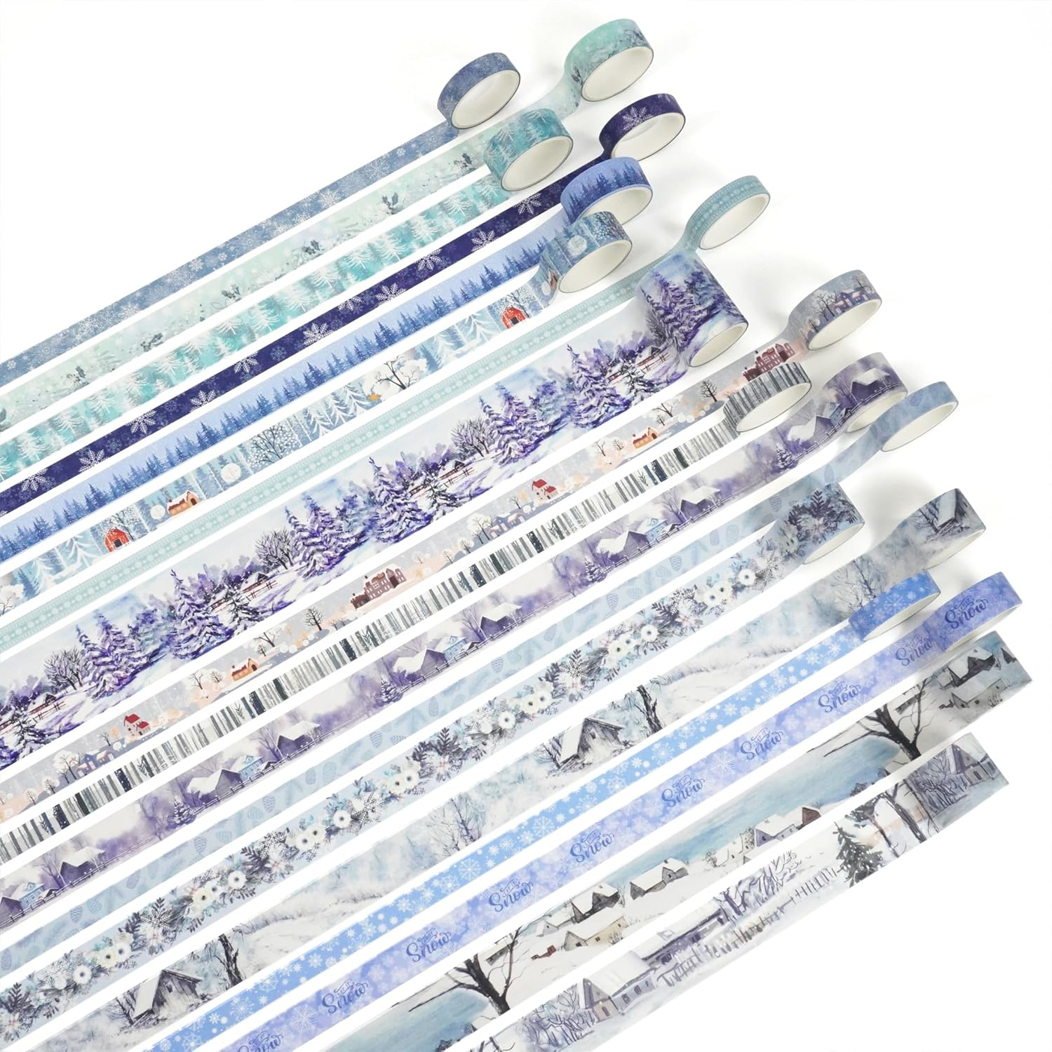 YUBBAEX Winter Washi Tape & Sticker Pack Snow Landscaping Masking Tapes Scrapbook Paper Holiday Decorative for Arts, DIY Crafts, Journal Supplies, Scrapbook, Card/Gift Wrapping image number 6