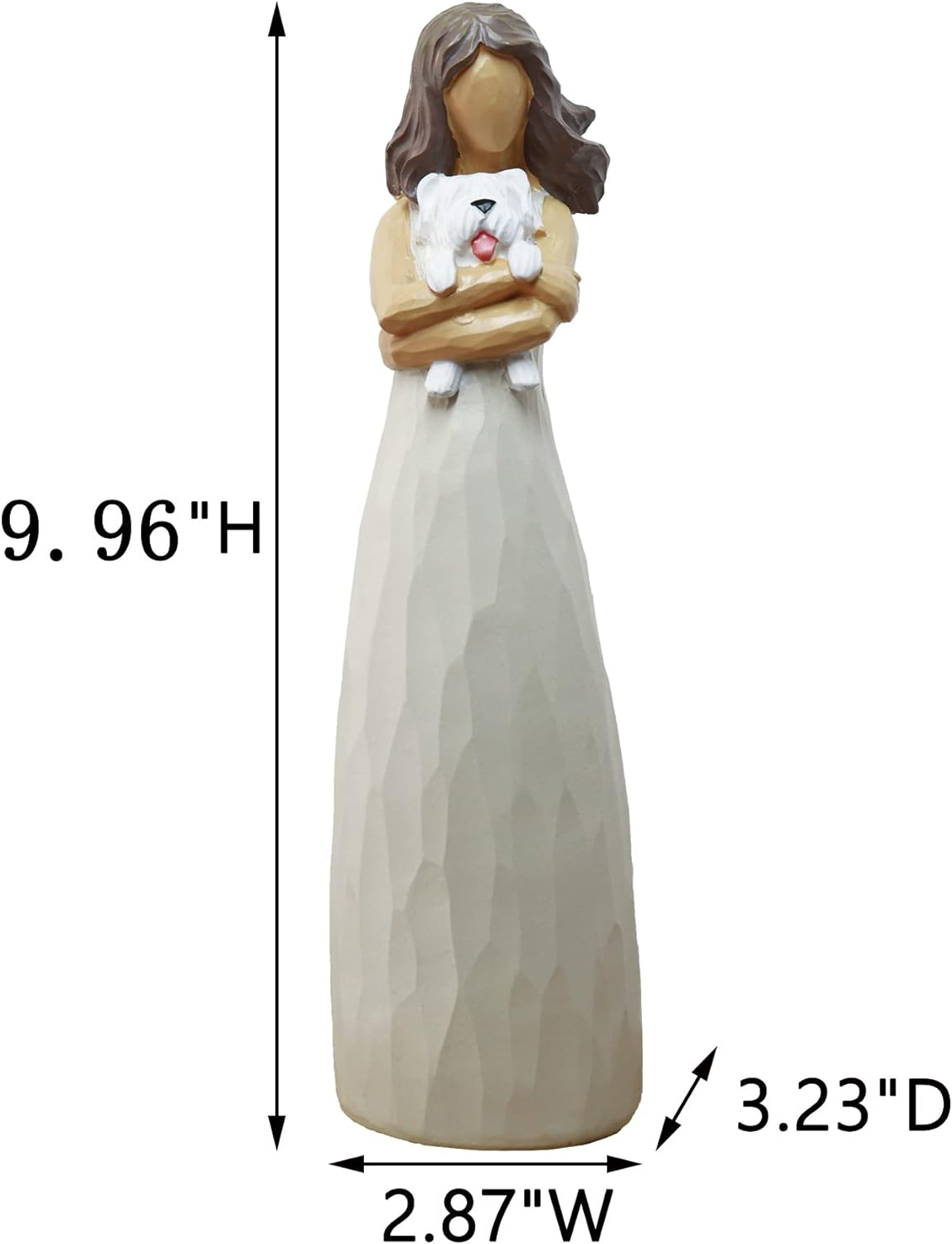 BUTILIVEEN Woman with Dog Figurines, Sympathy Dog Memorial, Pet Loss Gifts, Gifts for Dog Lovers,Resin, White image number 4