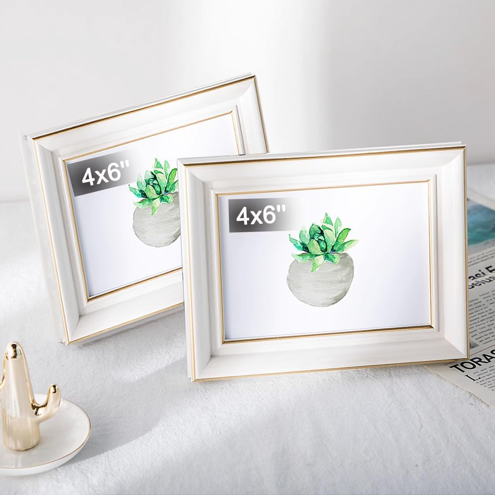 2 Pack Photo Frames 6 X 8 Picture Frame,Wall Hange and Table Decor for Home,Office,Gallery（Blue White）