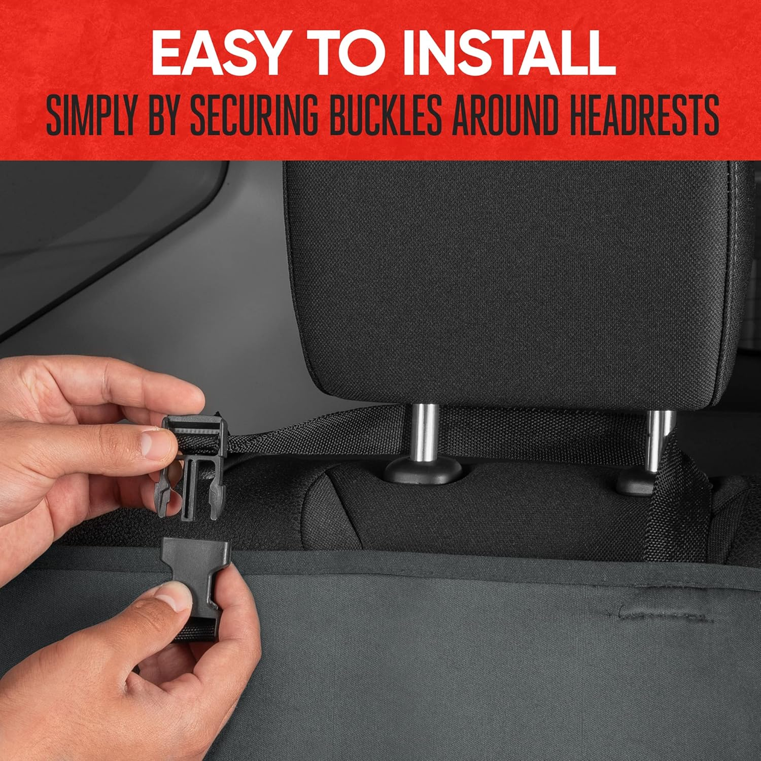 Motor Trend Aquashield Gray Waterproof Rear Bench&ndash; Padded Neoprene Back Seat Cover for Cars, Ideal Seat Protector for Kids & Dogs, Interior Covers for Auto Truck Van SUV image number 3