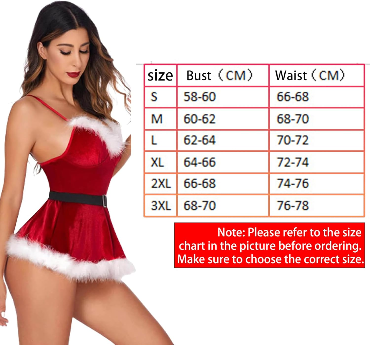Sexy Santa Costume Sexy Costume Christmas Dress Lingerie Dress Mrs Claus Costume Women Christmas Dress Sleepwear Christmas Dresses for Women for Christmas Parties image number 2
