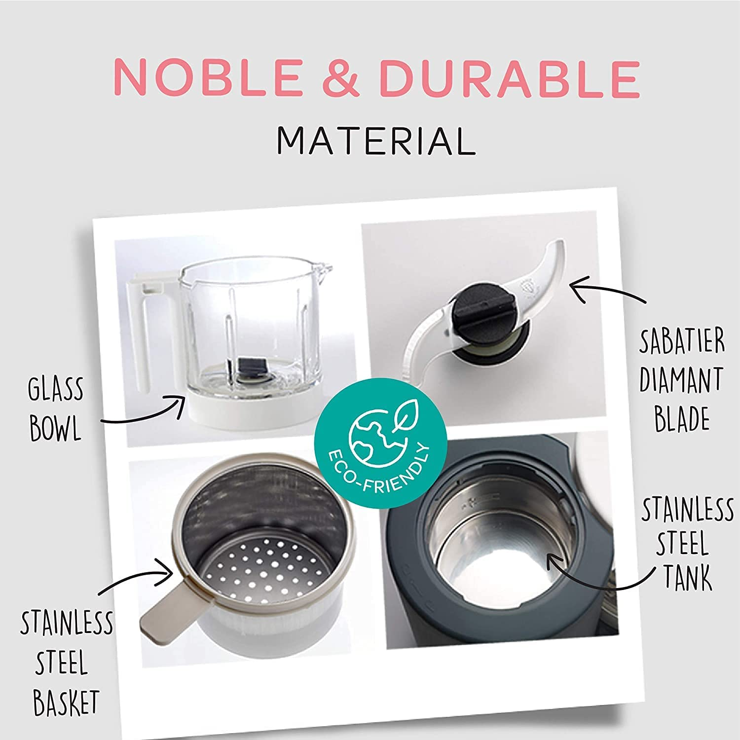 B&eacute;aba - Babycook Neo - Baby Food Maker - 4 in 1 : Food Processor, Blender and Cooker - Soft Steamer Cooking - Quick Homemade Baby Food - Glass Bowl - Stainless Steel Tub - Night Blue image number 5