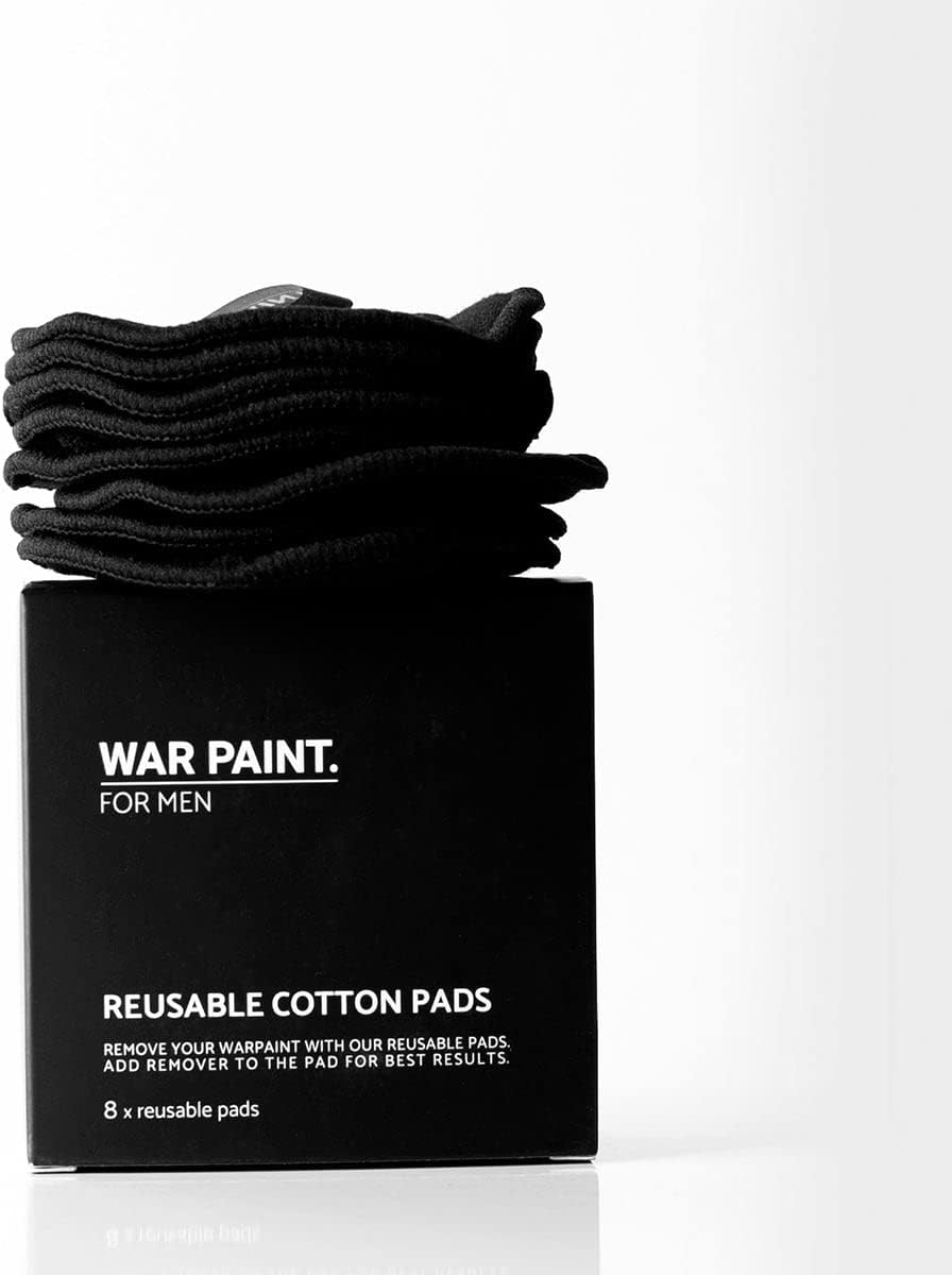 War Paint Reusable Bamboo & Cotton Makeup Remover Pads for Men (Pack of 16)