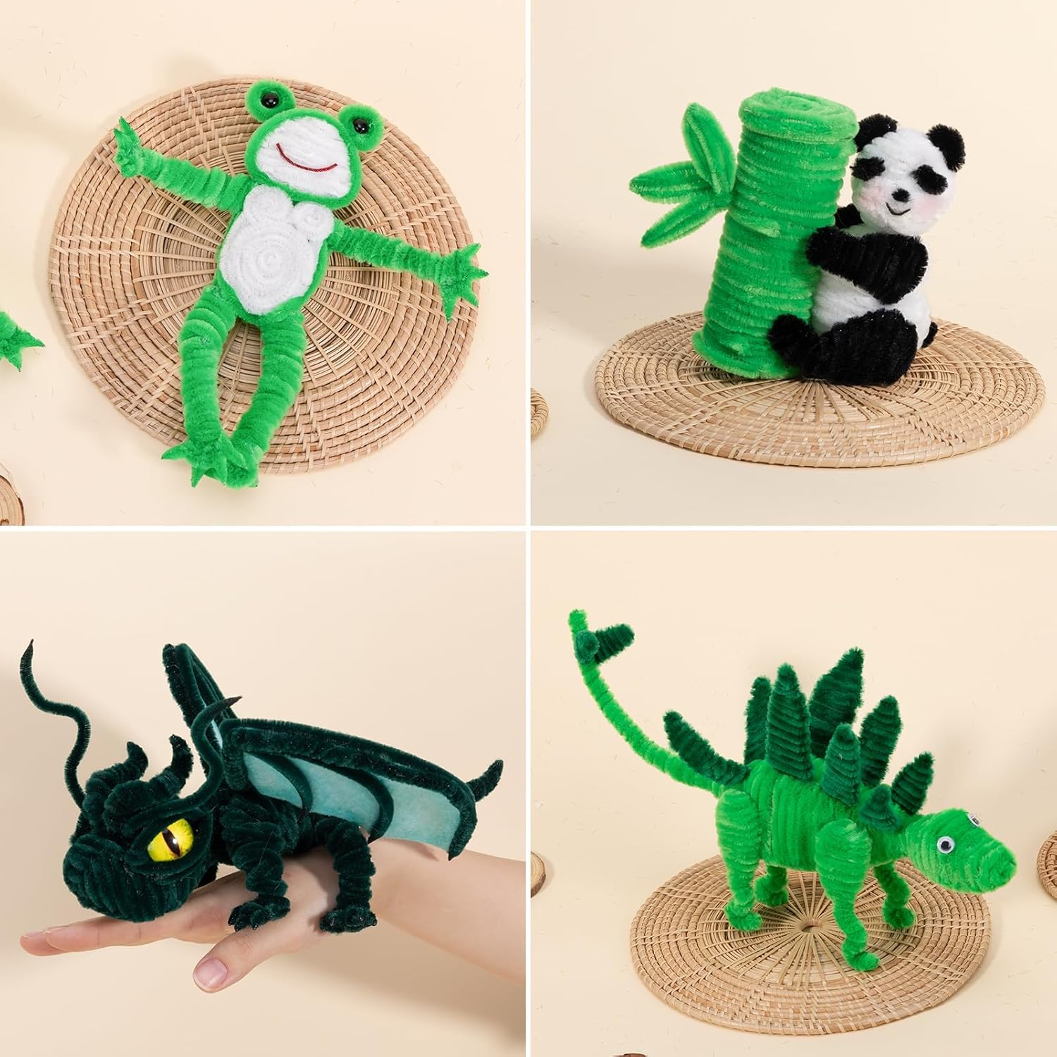 500 Pieces Green Pipe Cleaners, Chenille Stems, Pipe Cleaner Crafts for DIY Art and Craft Projects Creative Gift Party Decorations image number 2