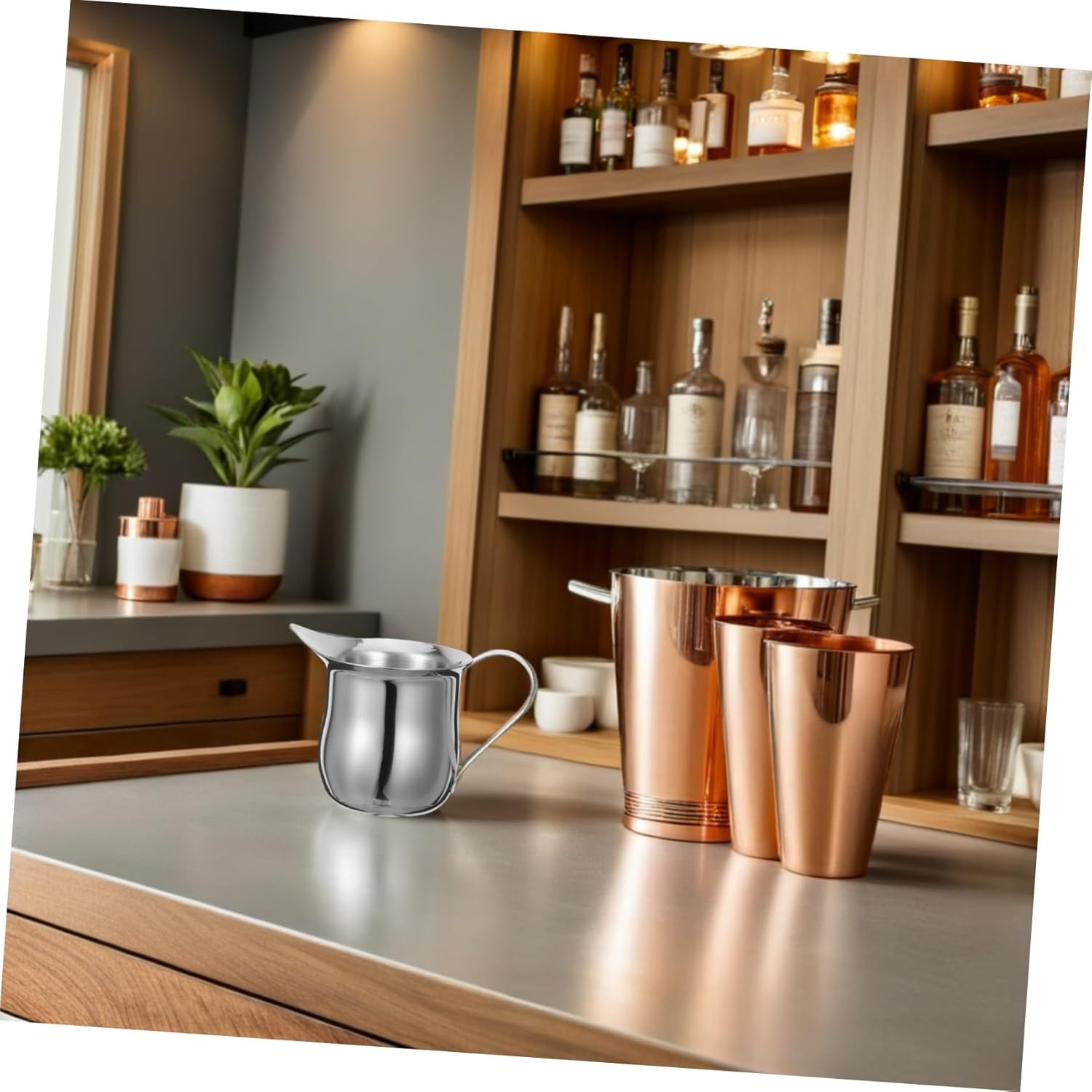 Mikinona 2Pcs Stainless Steel Milk Frother Jug for Espresso Steaming Latte Art Small Coffee Pitcher with Smooth Interior for Easy Cleaning and Enhanced Flavor Extraction image number 4