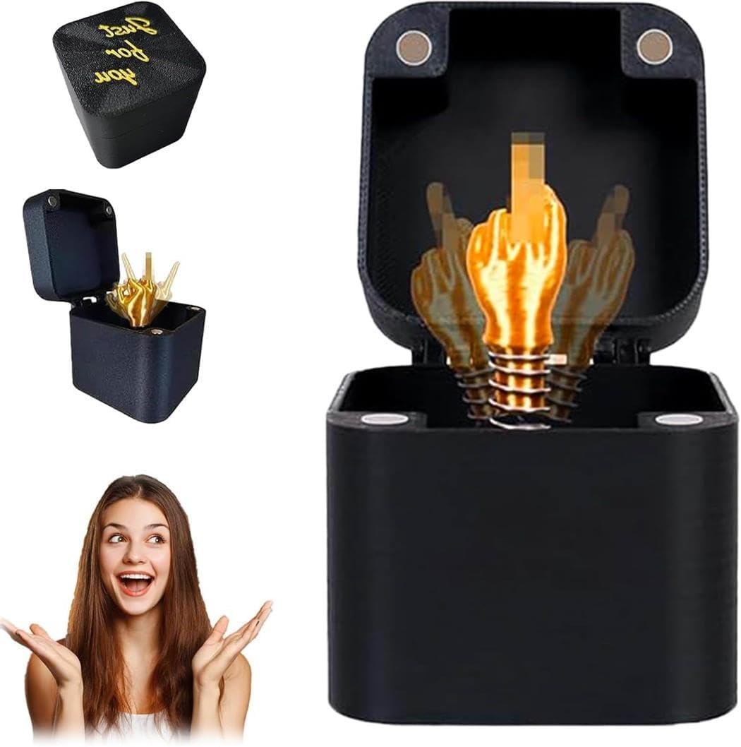 Middle Finger in a Box - Surprise Prank Gag Men, Hilarious Spoof Novelty Item, Perfect for Christmas & Special Occasions, 1 Piece