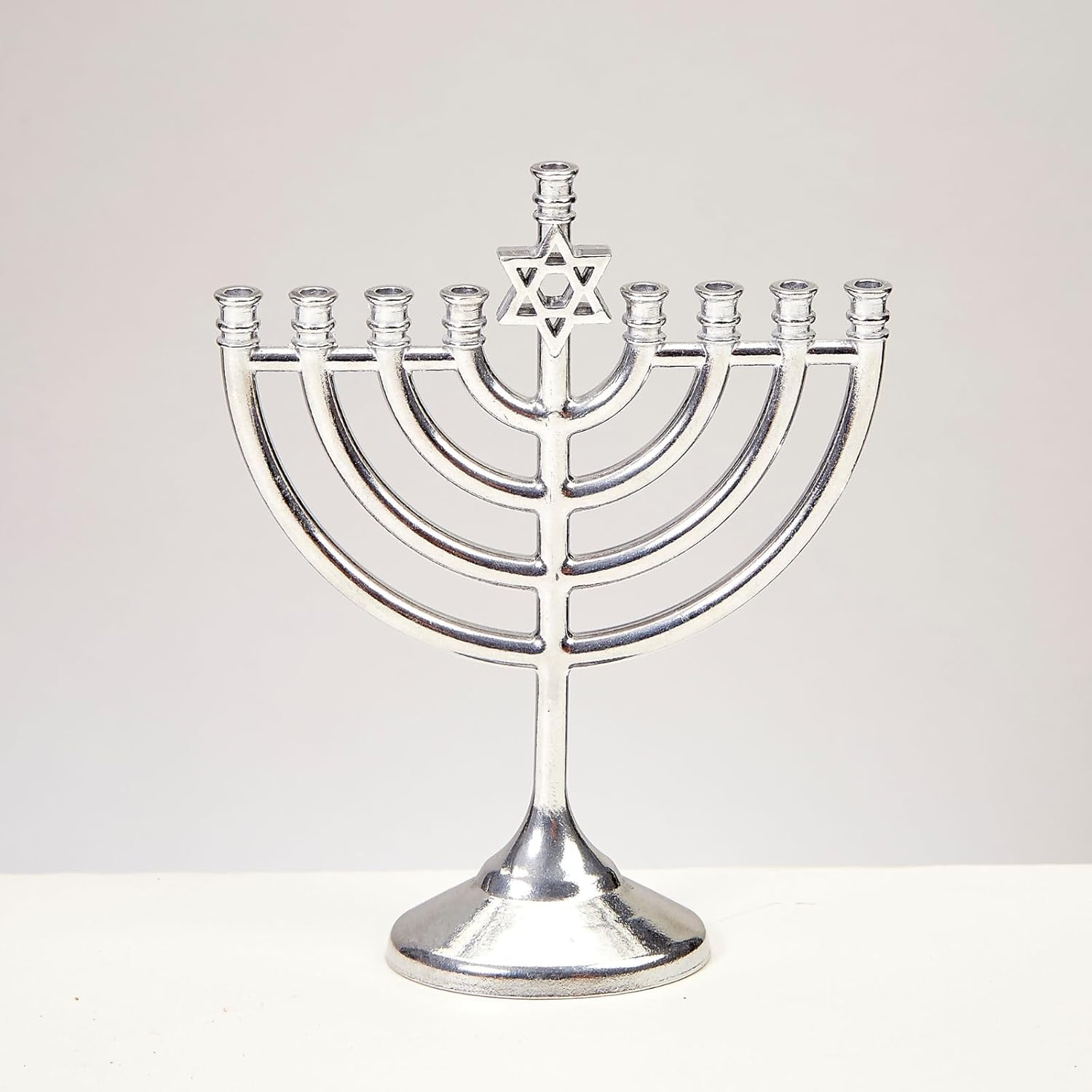 Rite Lite Mini Menorah Set with 48 Multicolor Birthday Candles - Portable Chanukah Candle Holder Diecast Aluminum Menorah Hanukkah Gifts Jewish Party Favors Living Room Holiday Decor Centerpiece 5" H image number 3