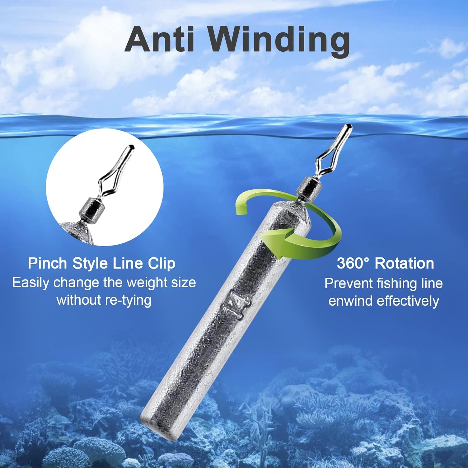 30PCS Fishing Weights Fishing Sinker Drop Shot Weights Fishing Weights Kit Drop Shot Rig Wacky Hooks Offset Hooks Fishing Tackle image number 5