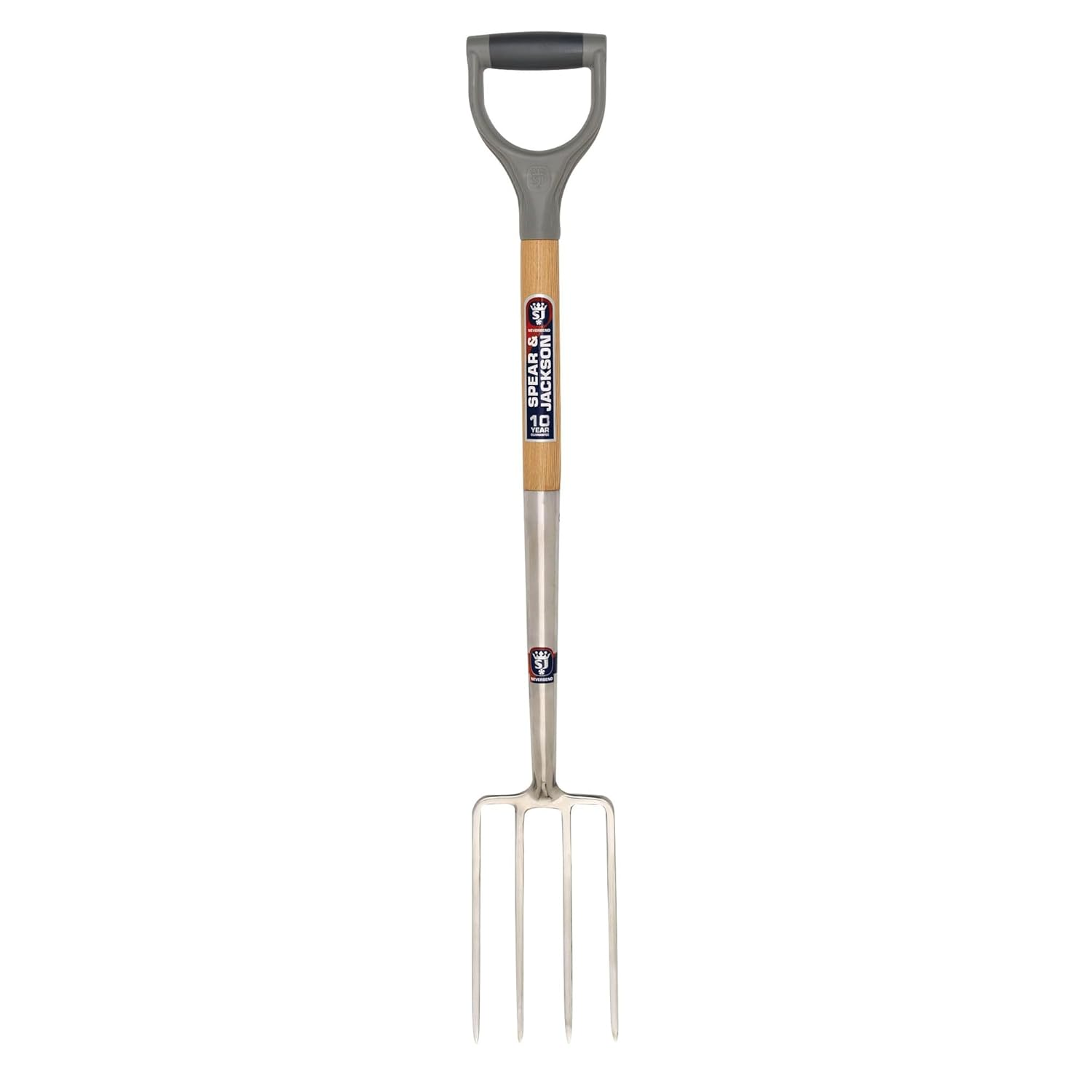 Spear & Jackson BORDER FORK - STAINLESS STEEL TINES, HARDWOOD SHAFT, D-HANDLE SJ-1561BF, Multicolor image number 2