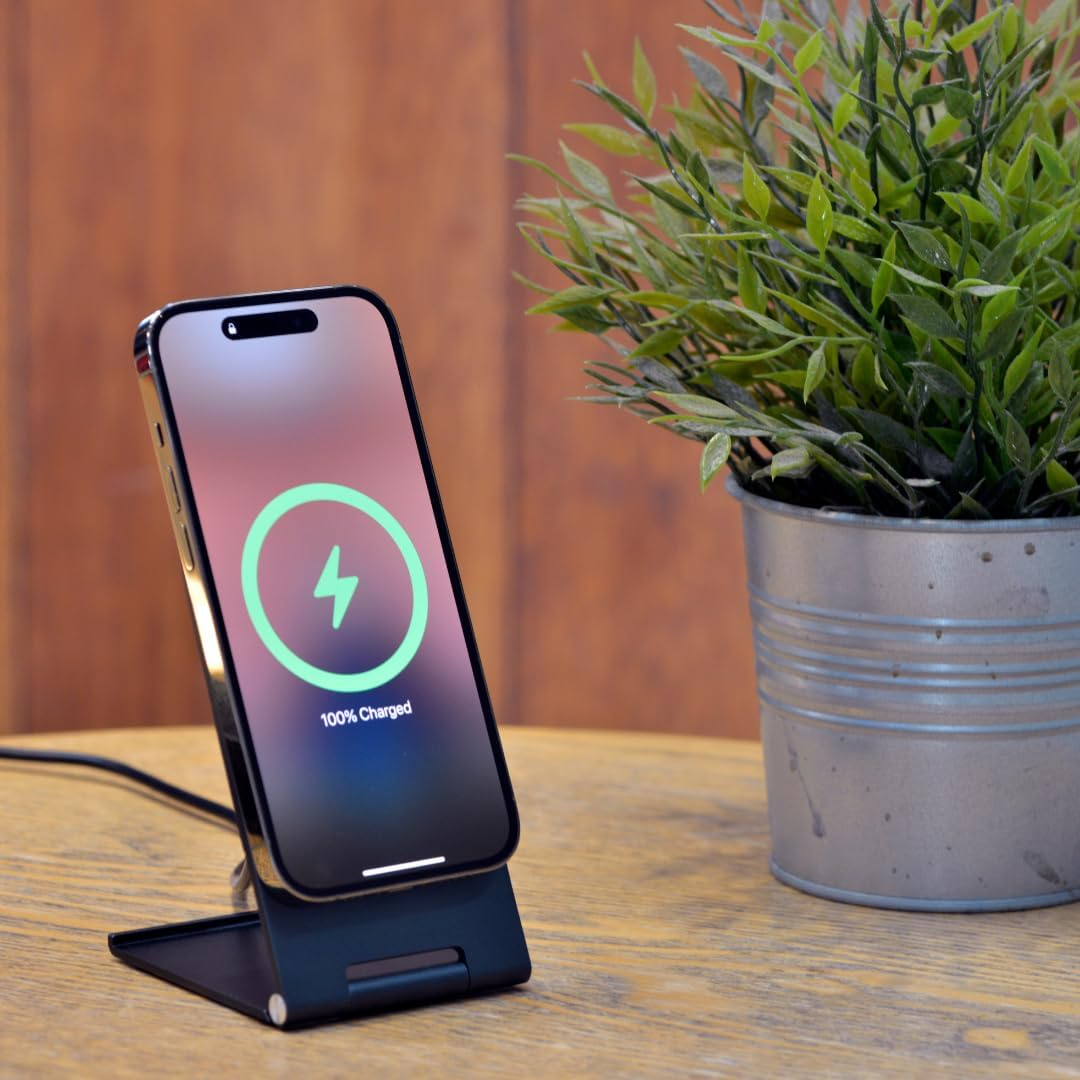 Energizer WCP102 Ultra Thin Wireless Charging Stand for Wireless Chargers, Magsafe, 15W Max, 3Mm, 180 Degree Adjustment, Aluminium Alloy image number 2