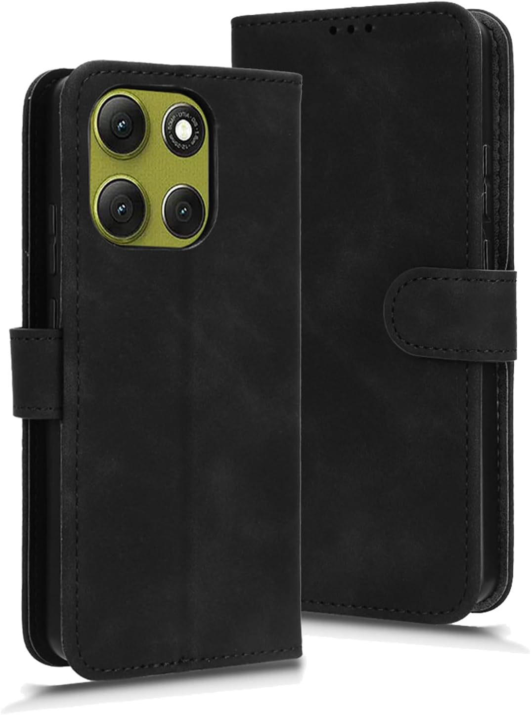 GOGME Case for Motorola Moto G86 Power 5G, Premium PU + TPU Flip Case, Wallet Protective Mobile Phone Case with Stand Function/Card Slots, Black
