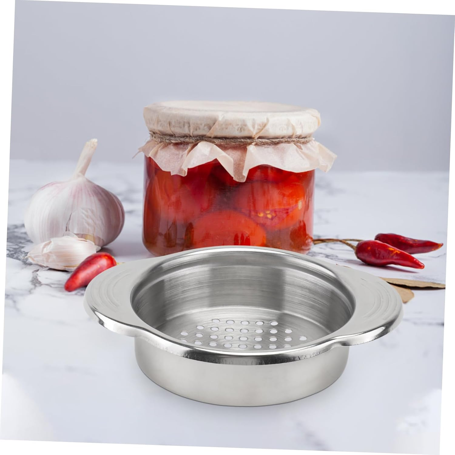 MAGICLULU Food Can Strainer 304 Stainless Steel Colander Easy to Clean for Canning Drain Basket for Vegetables image number 3