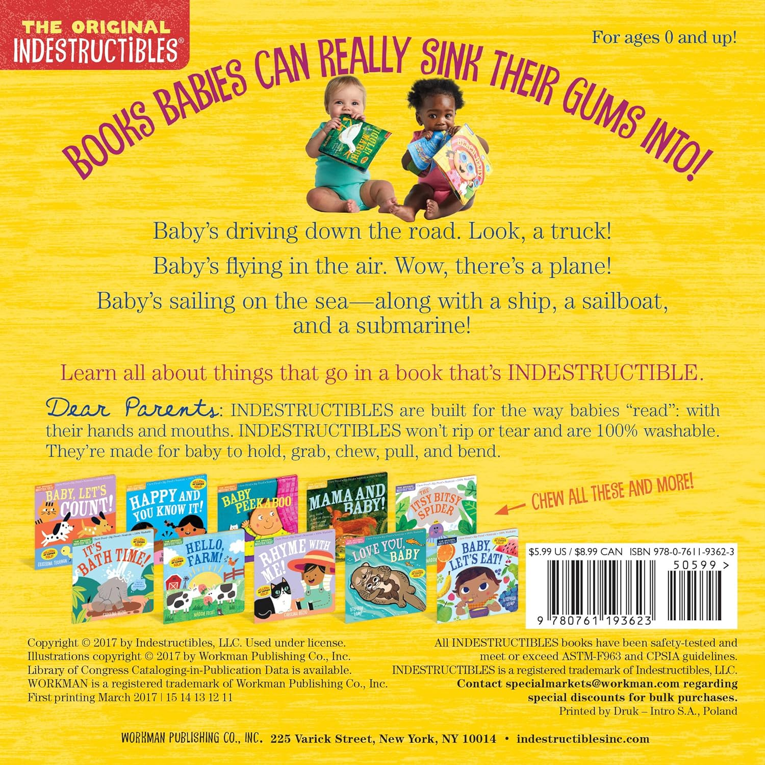 Indestructibles: Things That Go!: Chew Proof - Rip Proof - Nontoxic - 100% Washable (Book for Babies, Newborn Books, Vehicle Books, Safe to Chew) image number 5