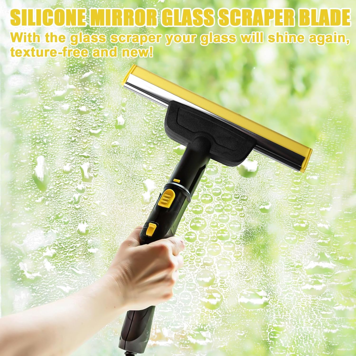 Window Nozzle for K&auml;rcher Steam Cleaner, Steam Cleaner Accessories for K&auml;rcher SC1 SC2 SC3 SC4 SC5 SC7, Window Squeegee, Streak-Free Cleaning of Mirrors, Glass, Tiles, Windows (Yellow) image number 5